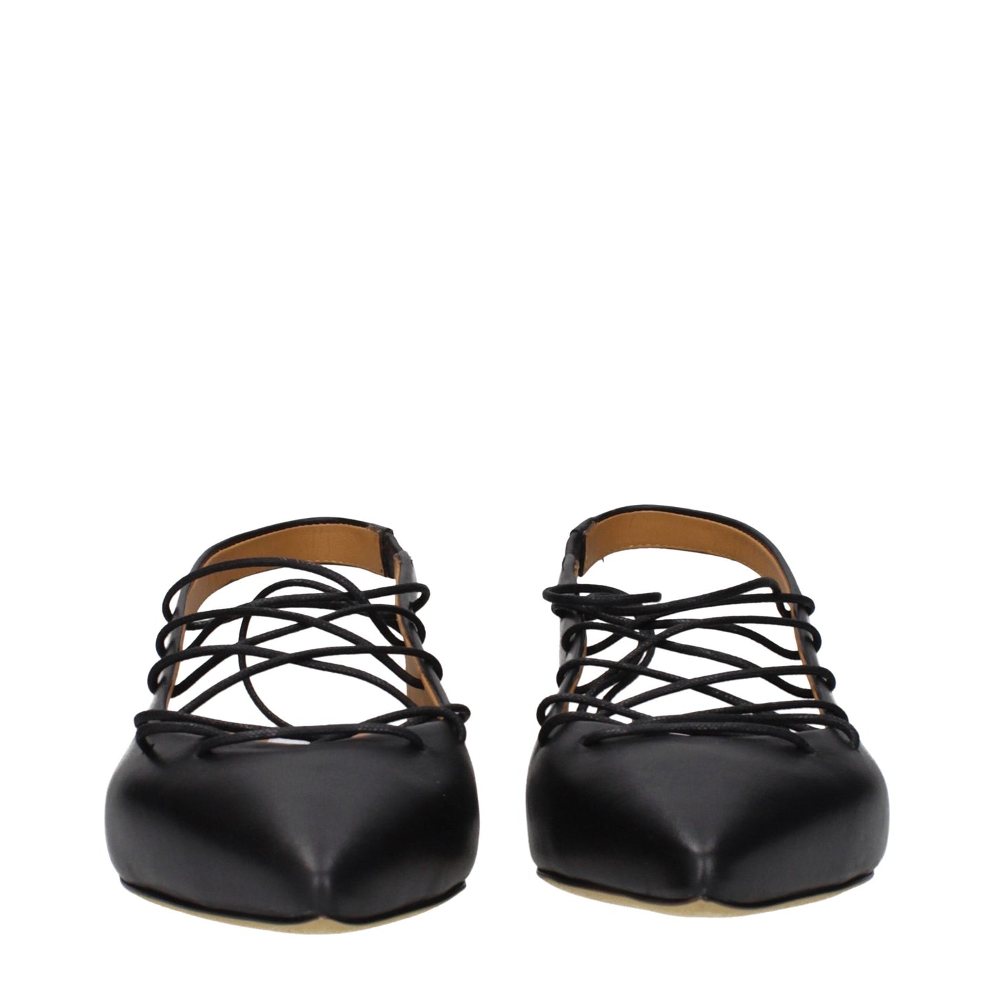 Moschino Black Leather Flats Curated Luxury Accessories by Orvyn