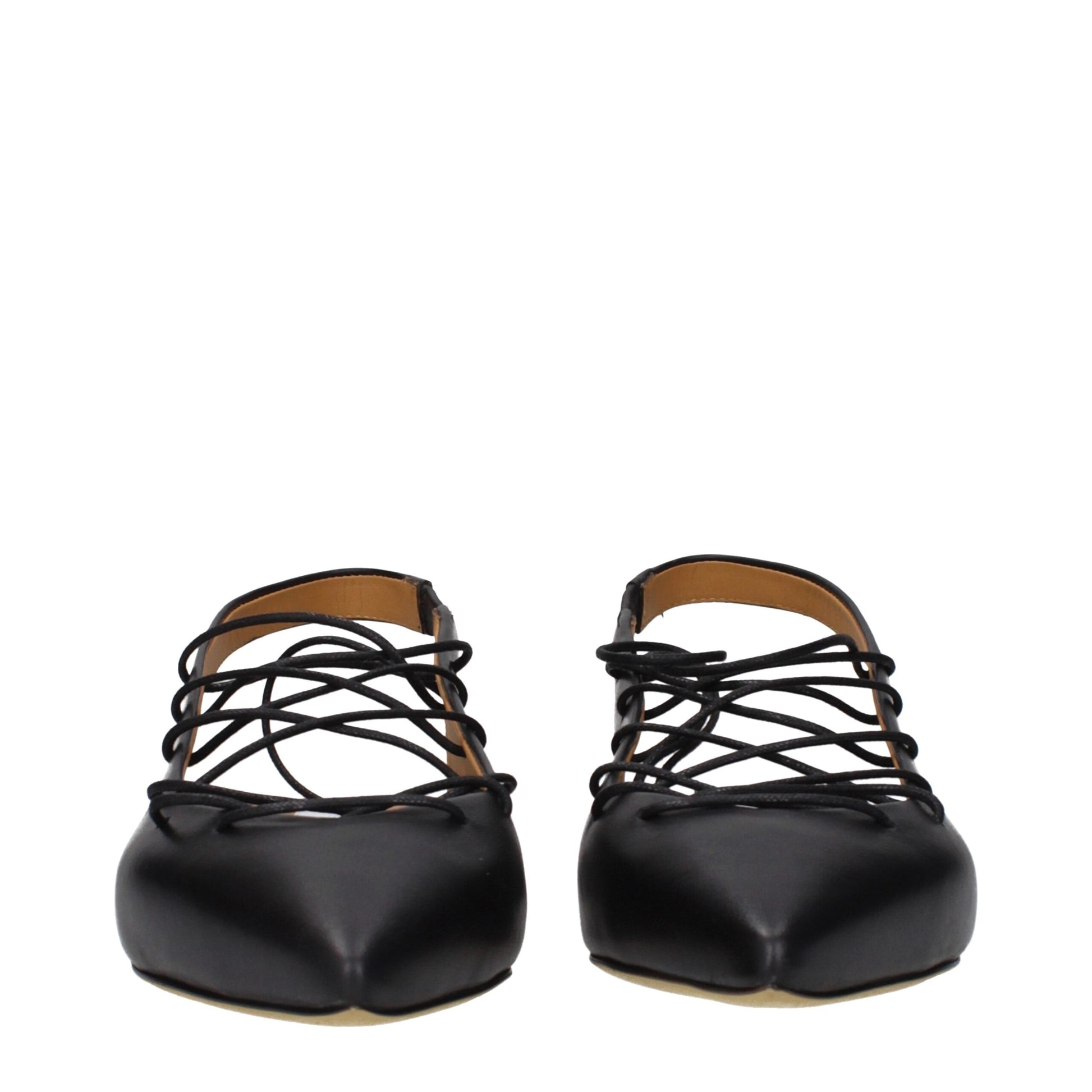Moschino Black Leather Flats Curated Luxury Accessories by Orvyn