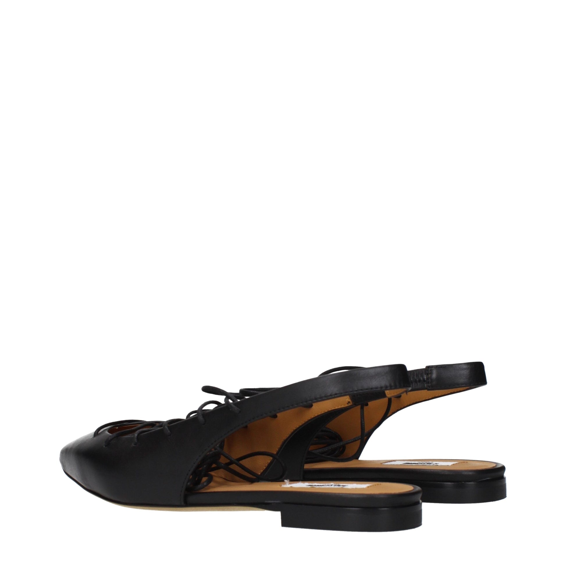 Moschino Black Leather Flats Curated Luxury Accessories by Orvyn