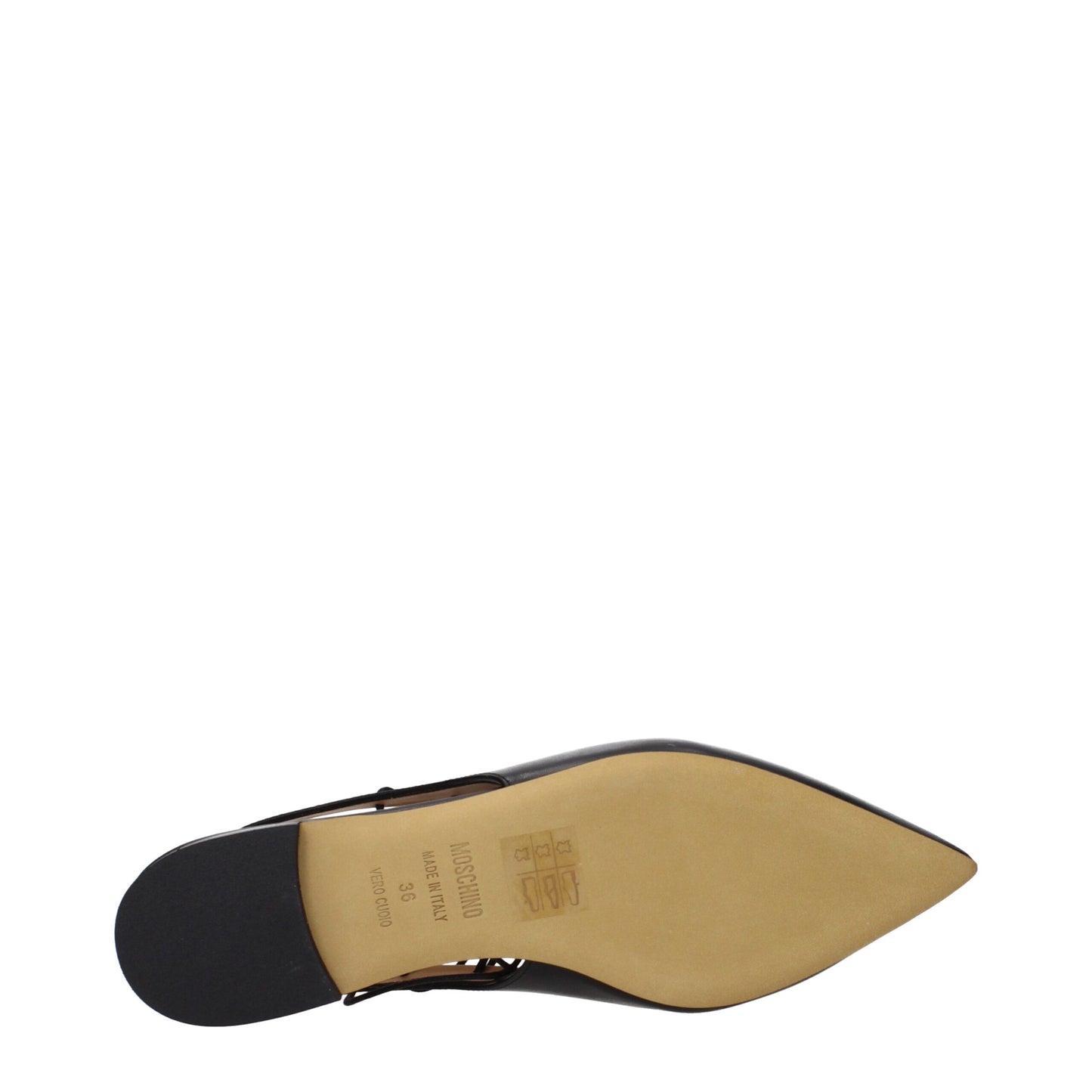 Moschino Black Leather Flats Curated Luxury Accessories by Orvyn