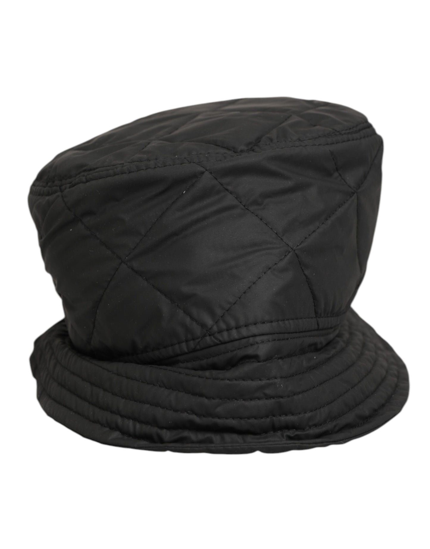 Dolce & Gabbana Black Nylon Quilted Bucket Men Capello Hat Curated Luxury Accessories by Orvyn