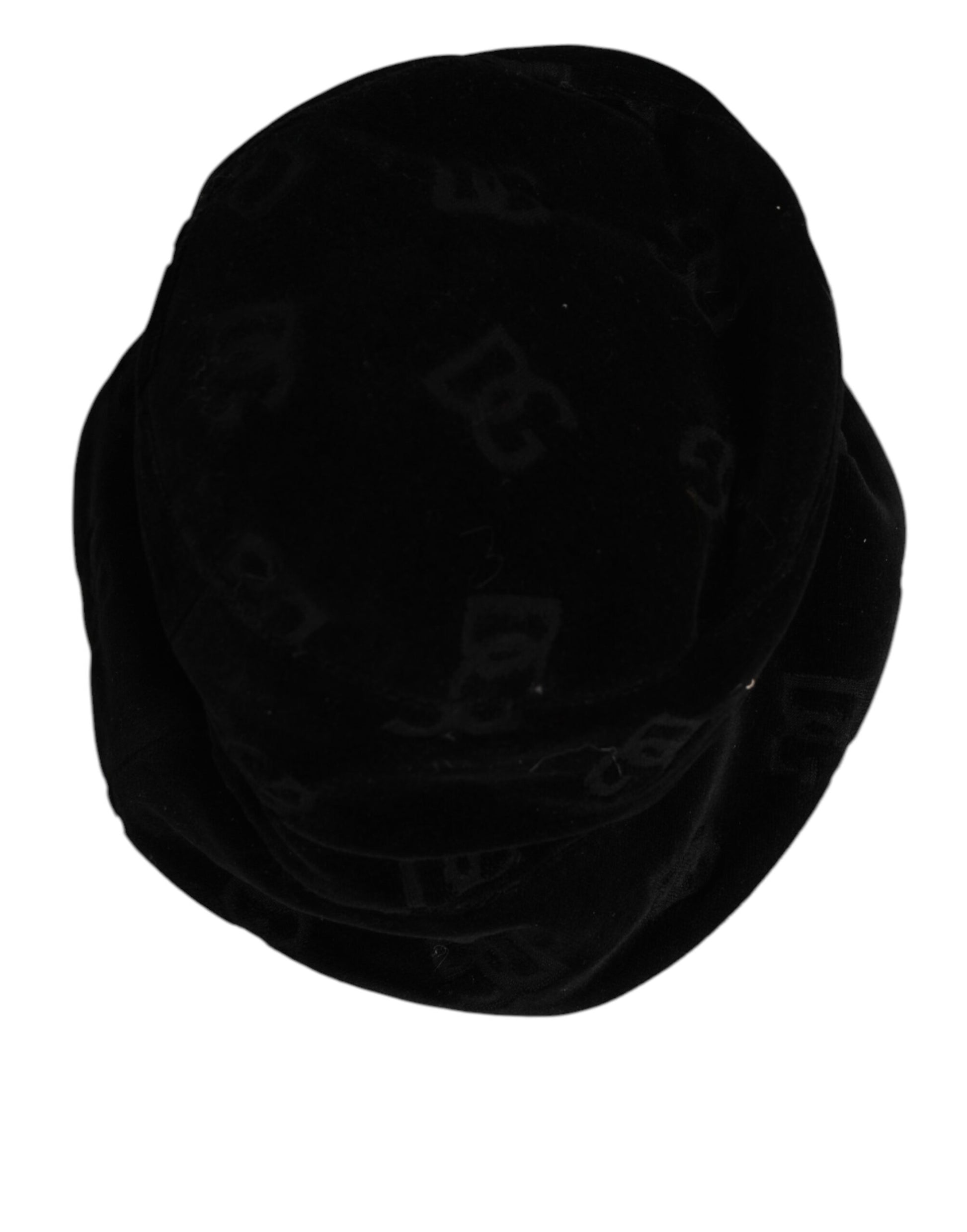 Dolce & Gabbana Black Cotton Suede Bucket Logo Capello Hat Curated Luxury Accessories by Orvyn
