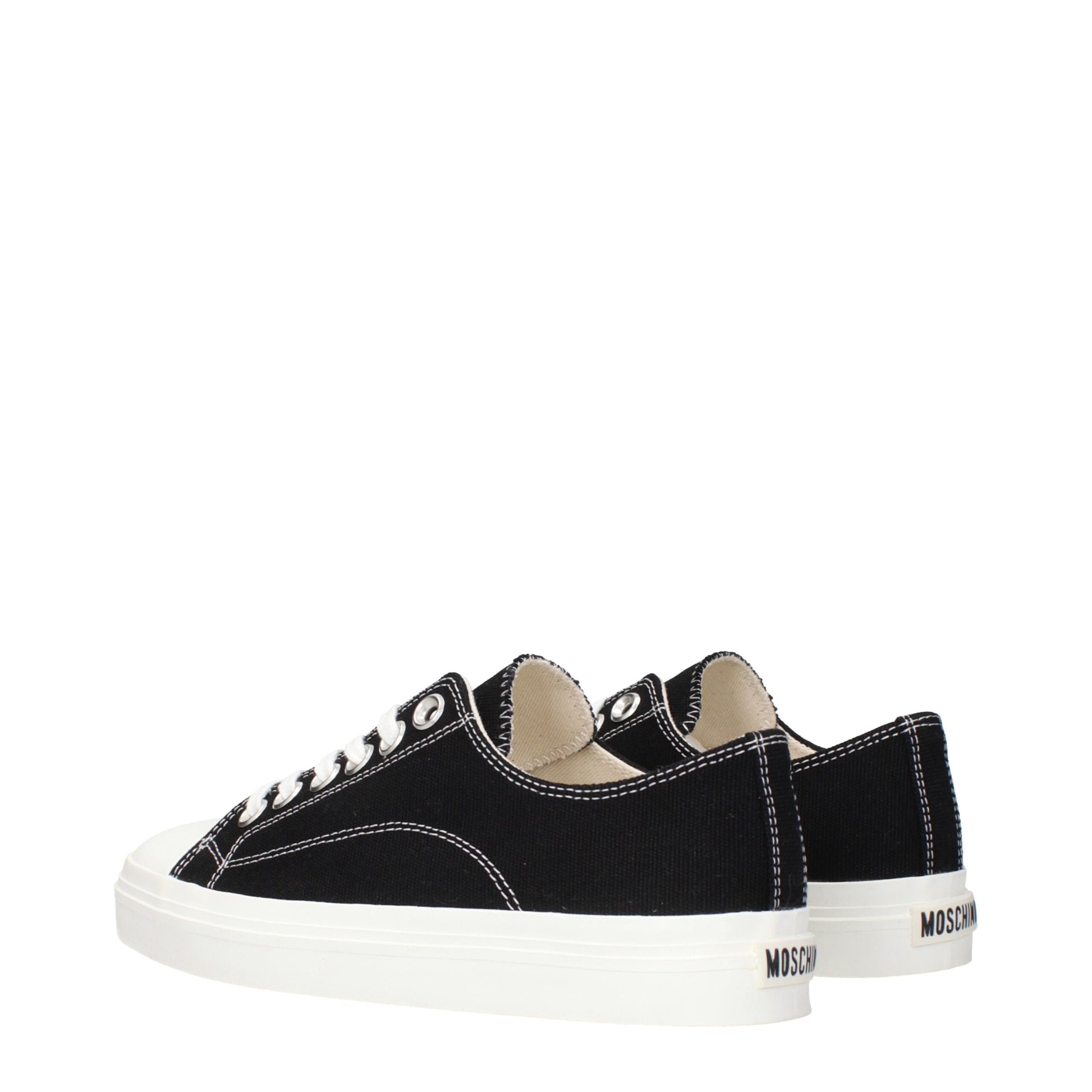 Moschino Black Fabric Low Top Sneakers Curated Luxury Accessories by Orvyn