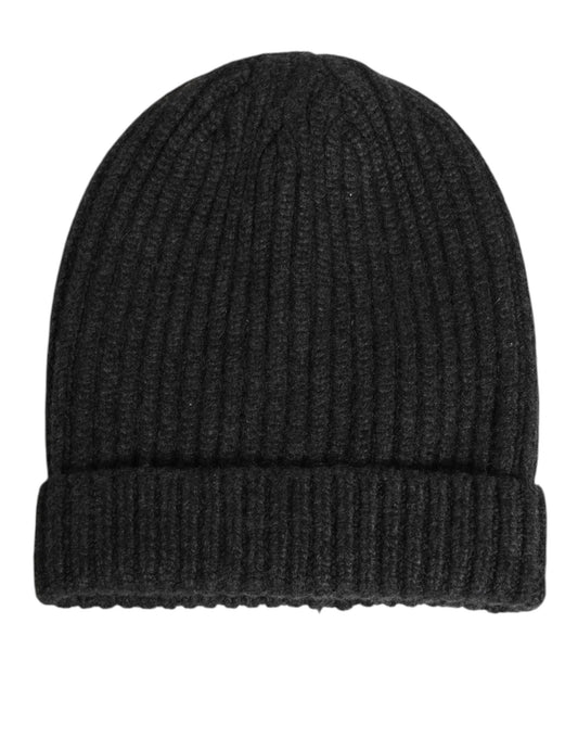 Dolce & Gabbana Black Cashmere Knitted Beanie Men Capello Hat Curated Luxury Accessories by Orvyn