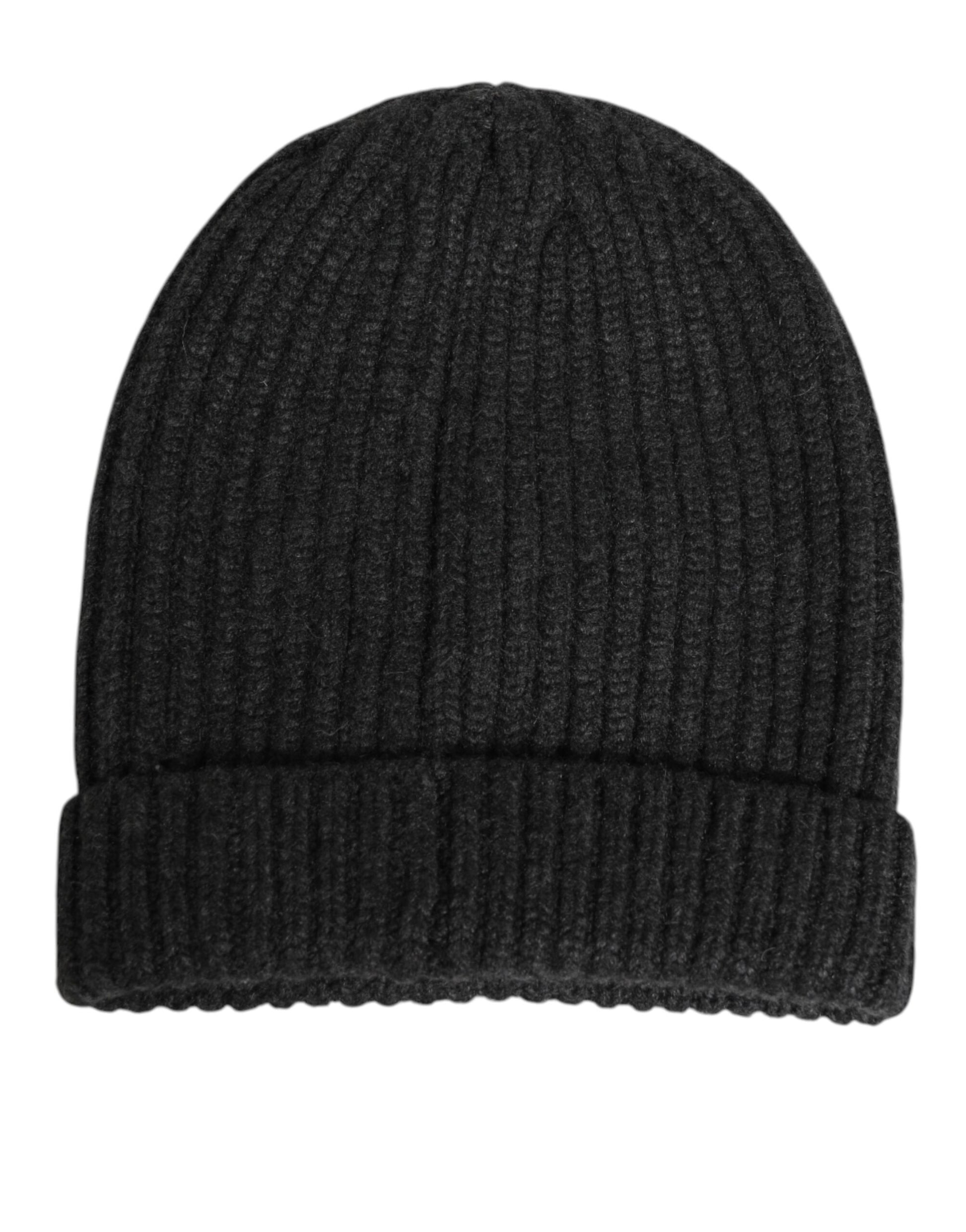 Dolce & Gabbana Black Cashmere Knitted Beanie Men Capello Hat Curated Luxury Accessories by Orvyn