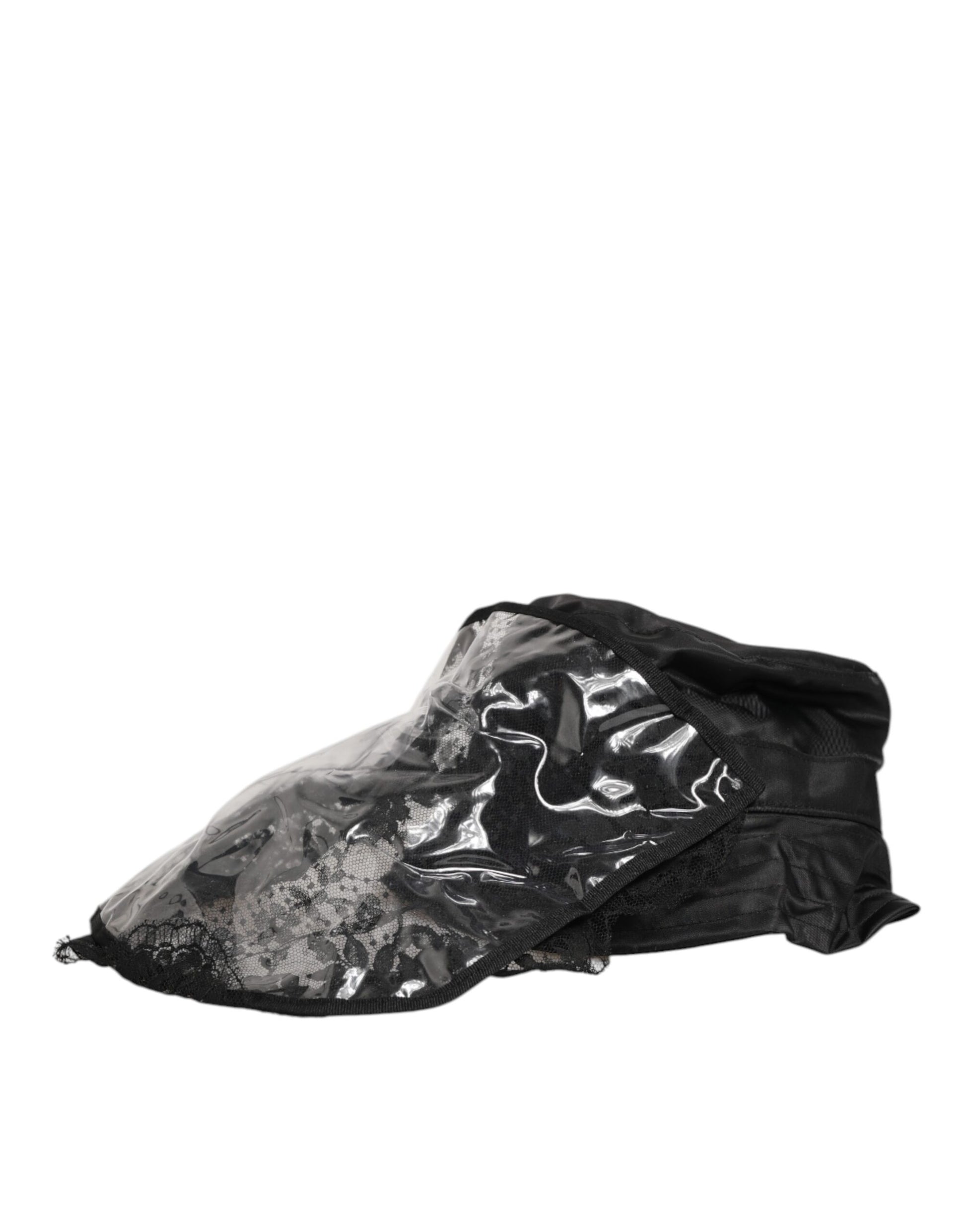 Dolce & Gabbana Black PVC Wide Brim Men Bucket Capello Hat Curated Luxury Accessories by Orvyn