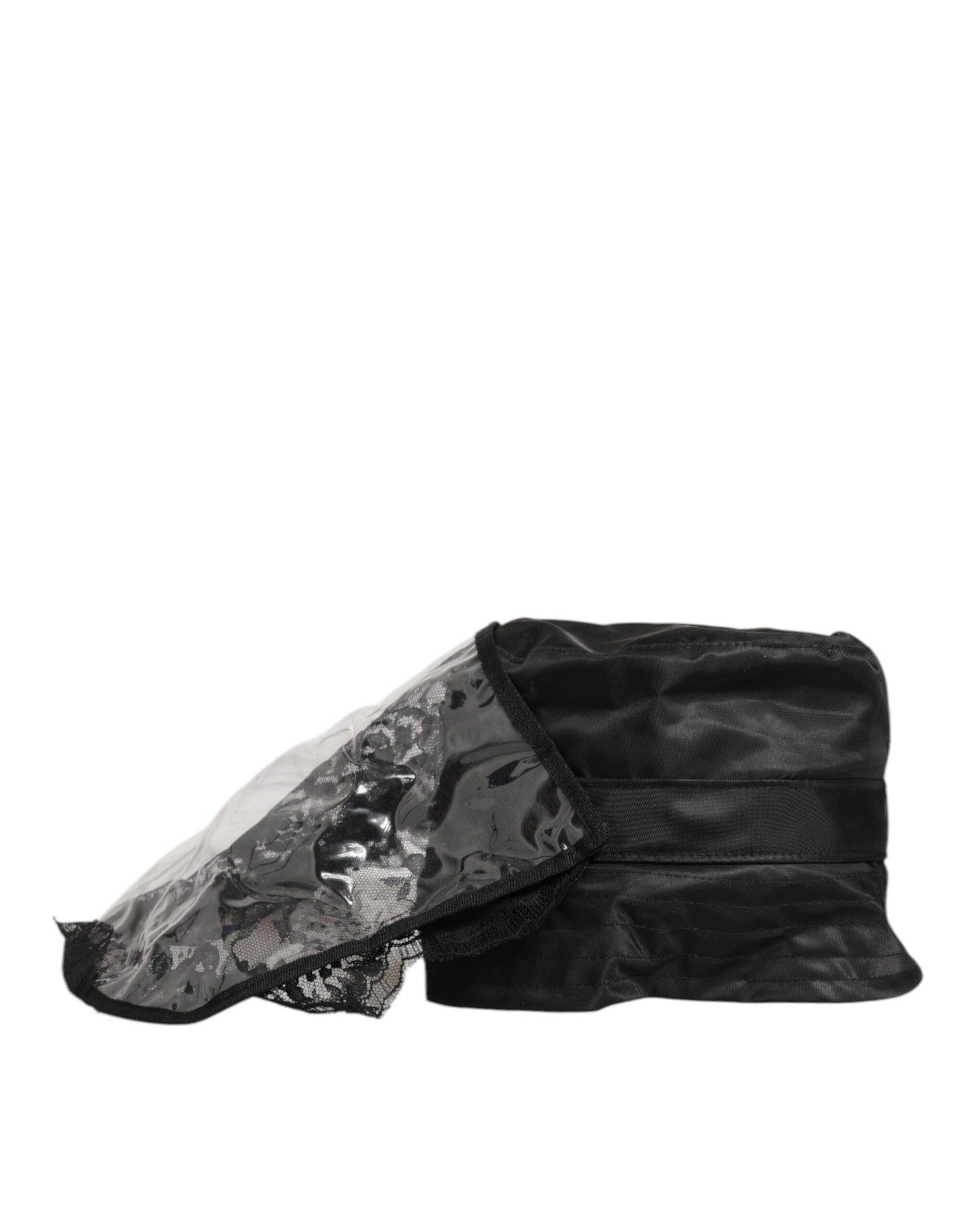 Dolce & Gabbana Black PVC Wide Brim Men Bucket Capello Hat Curated Luxury Accessories by Orvyn