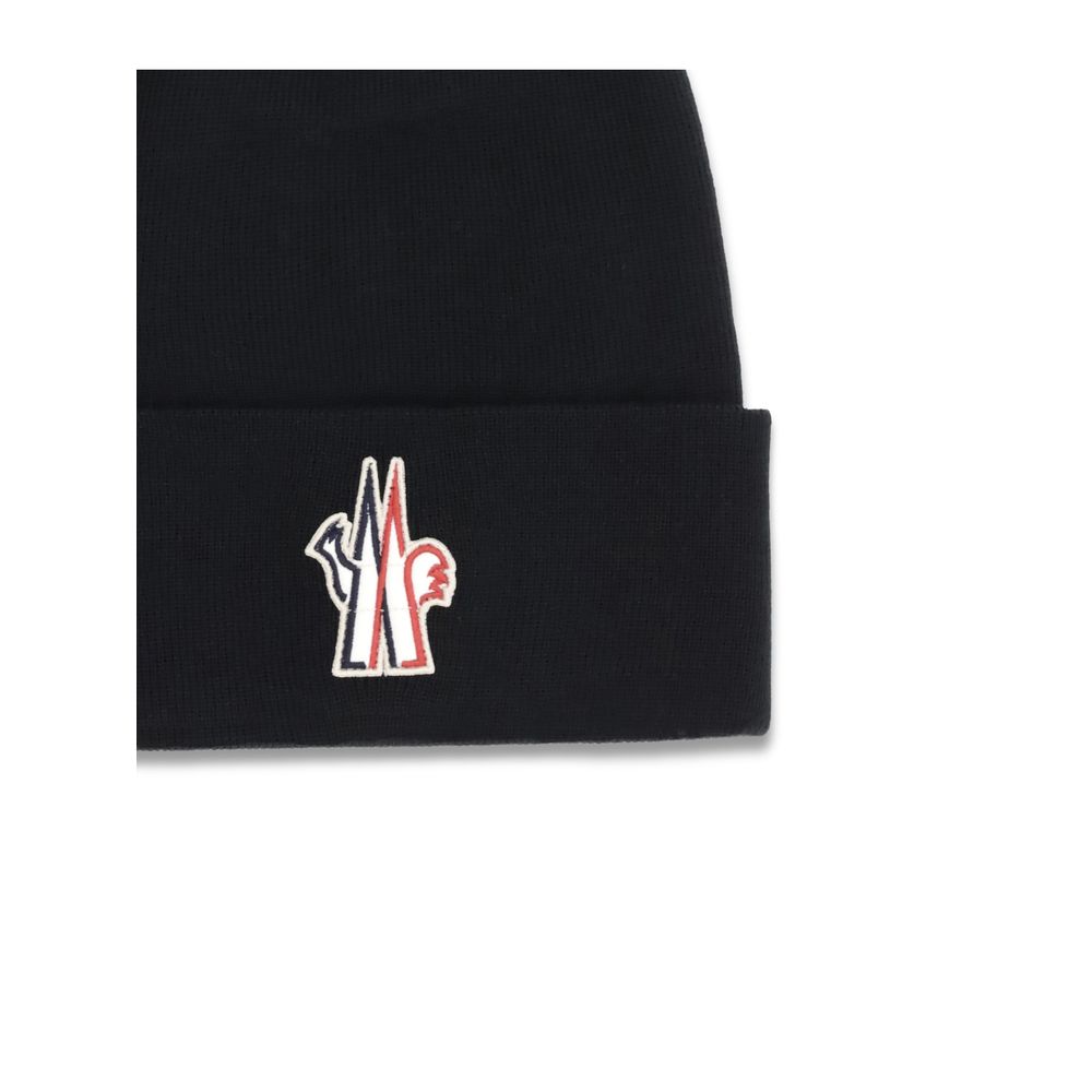 Moncler Grenoble Black Fleece Wool Beanie Curated Luxury Accessories by Orvyn