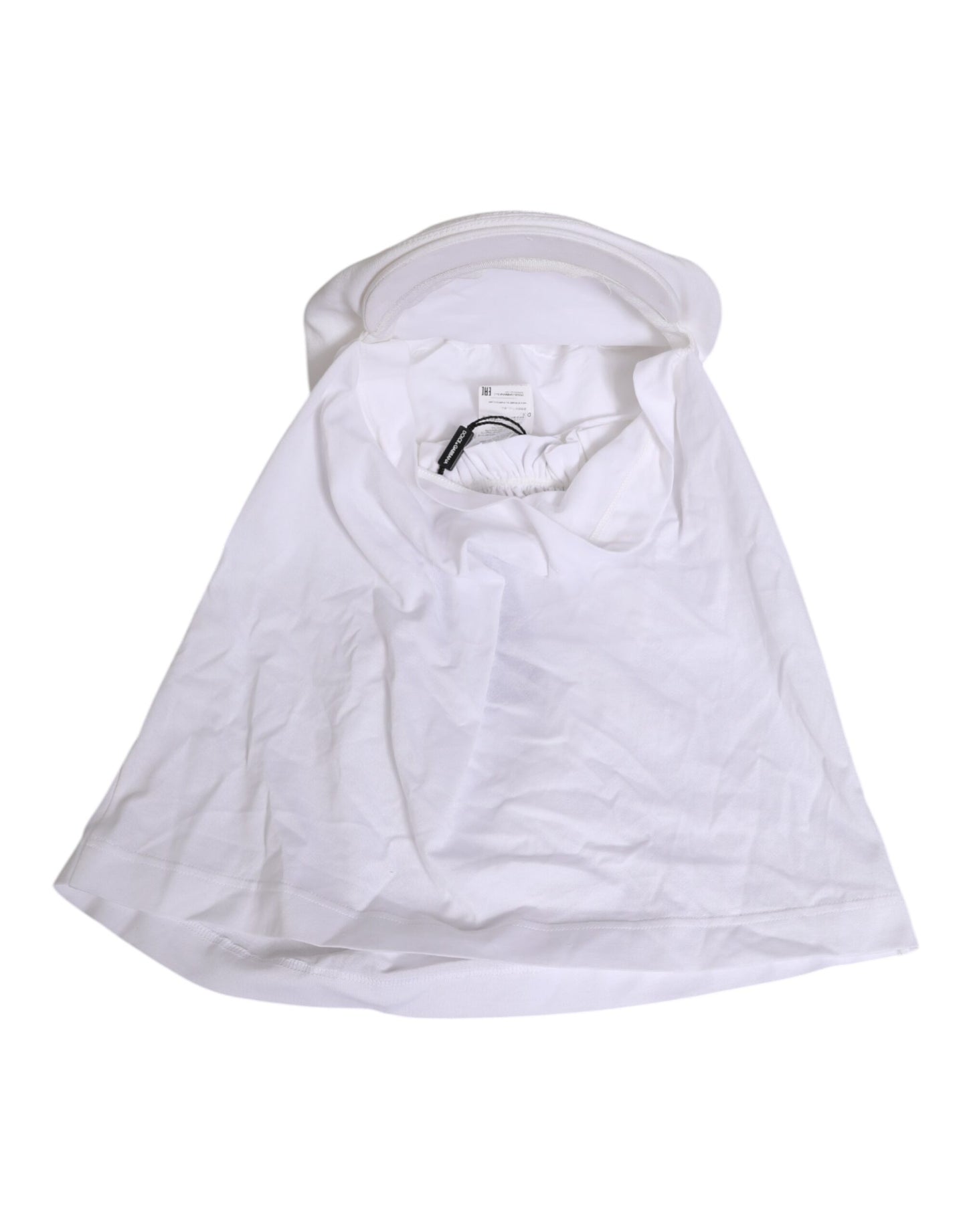 Dolce & Gabbana White Cotton DG Logo Plaque Baseball Balaclava Hat Curated Luxury Accessories by Orvyn