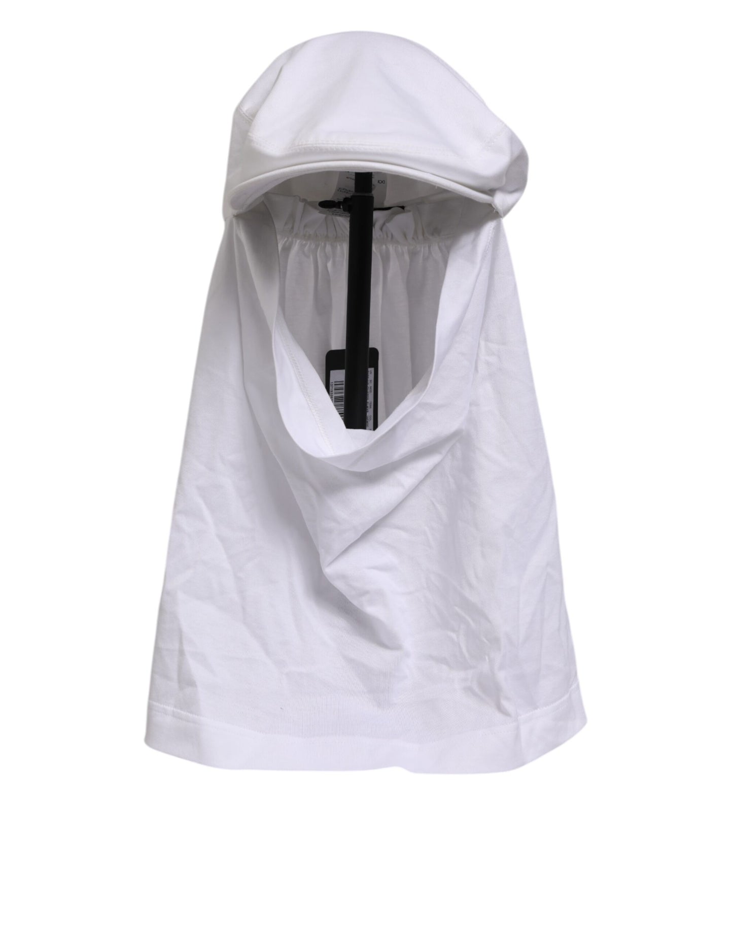 Dolce & Gabbana White Cotton DG Logo Plaque Baseball Balaclava Hat Curated Luxury Accessories by Orvyn