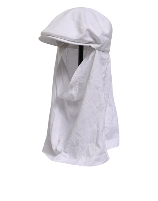 Dolce & Gabbana White Cotton DG Logo Plaque Baseball Balaclava Hat Curated Luxury Accessories by Orvyn