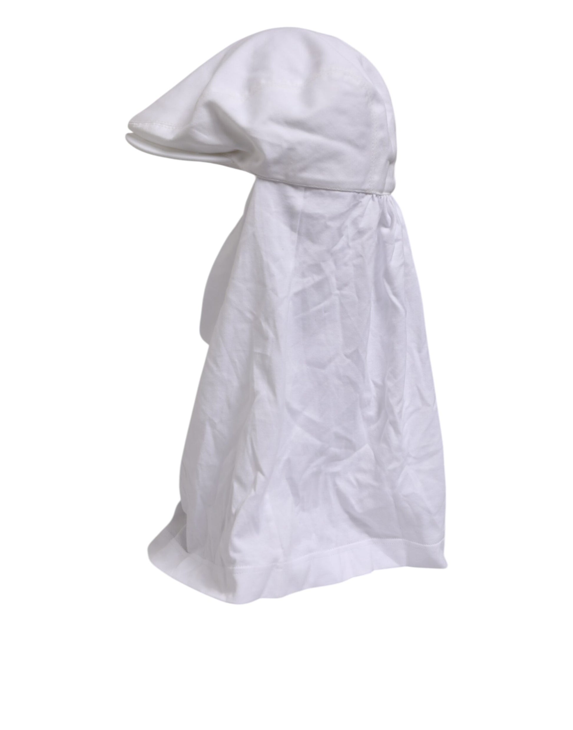 Dolce & Gabbana White Cotton DG Logo Plaque Baseball Balaclava Hat Curated Luxury Accessories by Orvyn