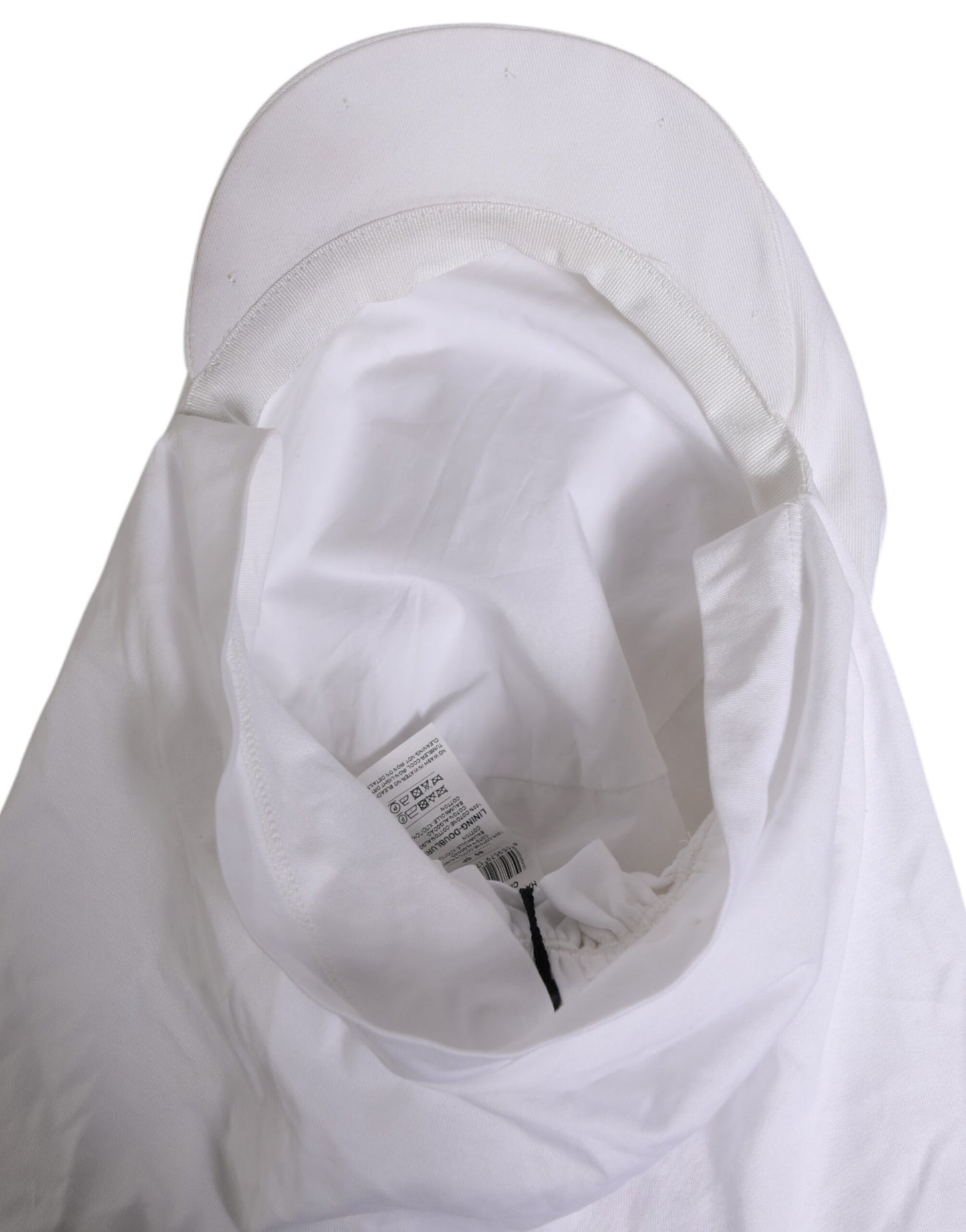 Dolce & Gabbana White Cotton DG Logo Plaque Baseball Balaclava Hat Curated Luxury Accessories by Orvyn
