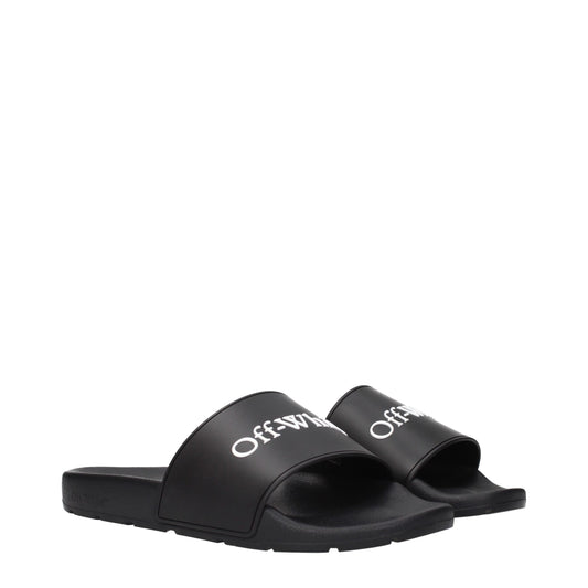 Off-White Black Cotton Slippers Curated Luxury Accessories by Orvyn