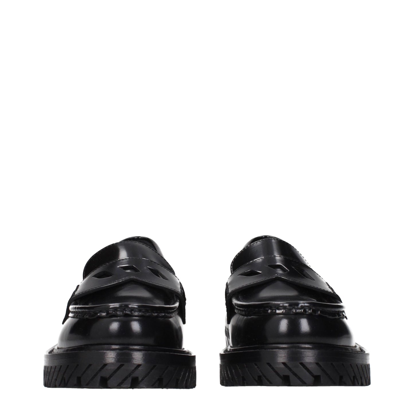 Off-White Black Leather Slip-On Loafers Curated Luxury Accessories by Orvyn