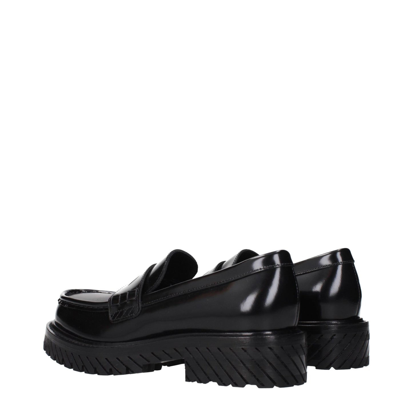 Off-White Black Leather Slip-On Loafers Curated Luxury Accessories by Orvyn