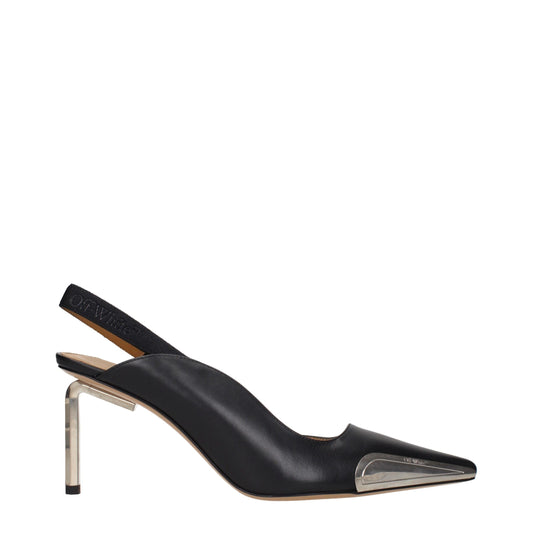 Off-White Black Leather High Heel Pumps Curated Luxury Accessories by Orvyn