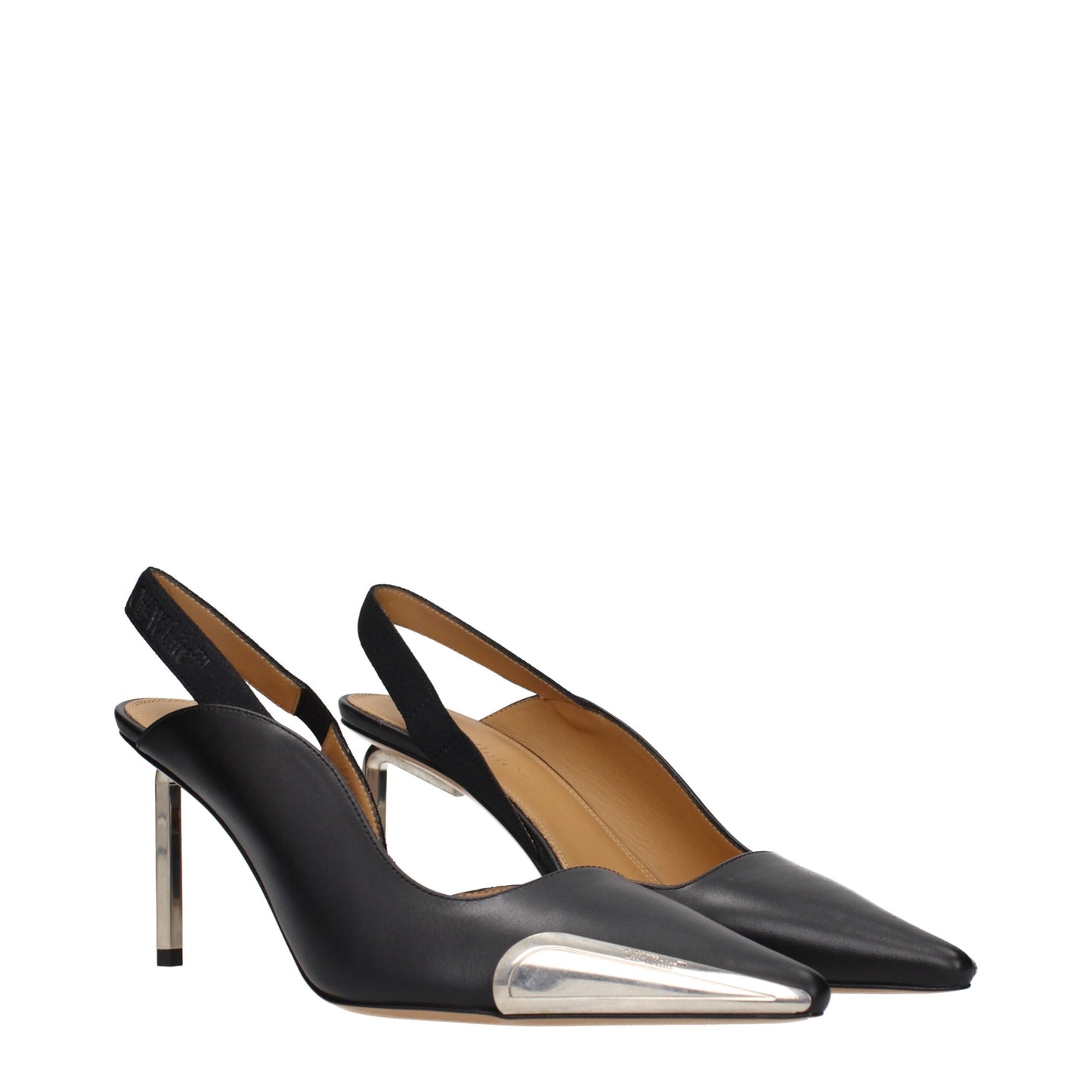 Off-White Black Leather High Heel Pumps Curated Luxury Accessories by Orvyn