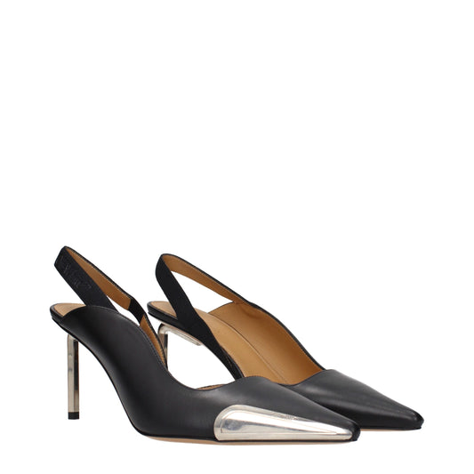 Off-White Black Leather High Heel Pumps Curated Luxury Accessories by Orvyn