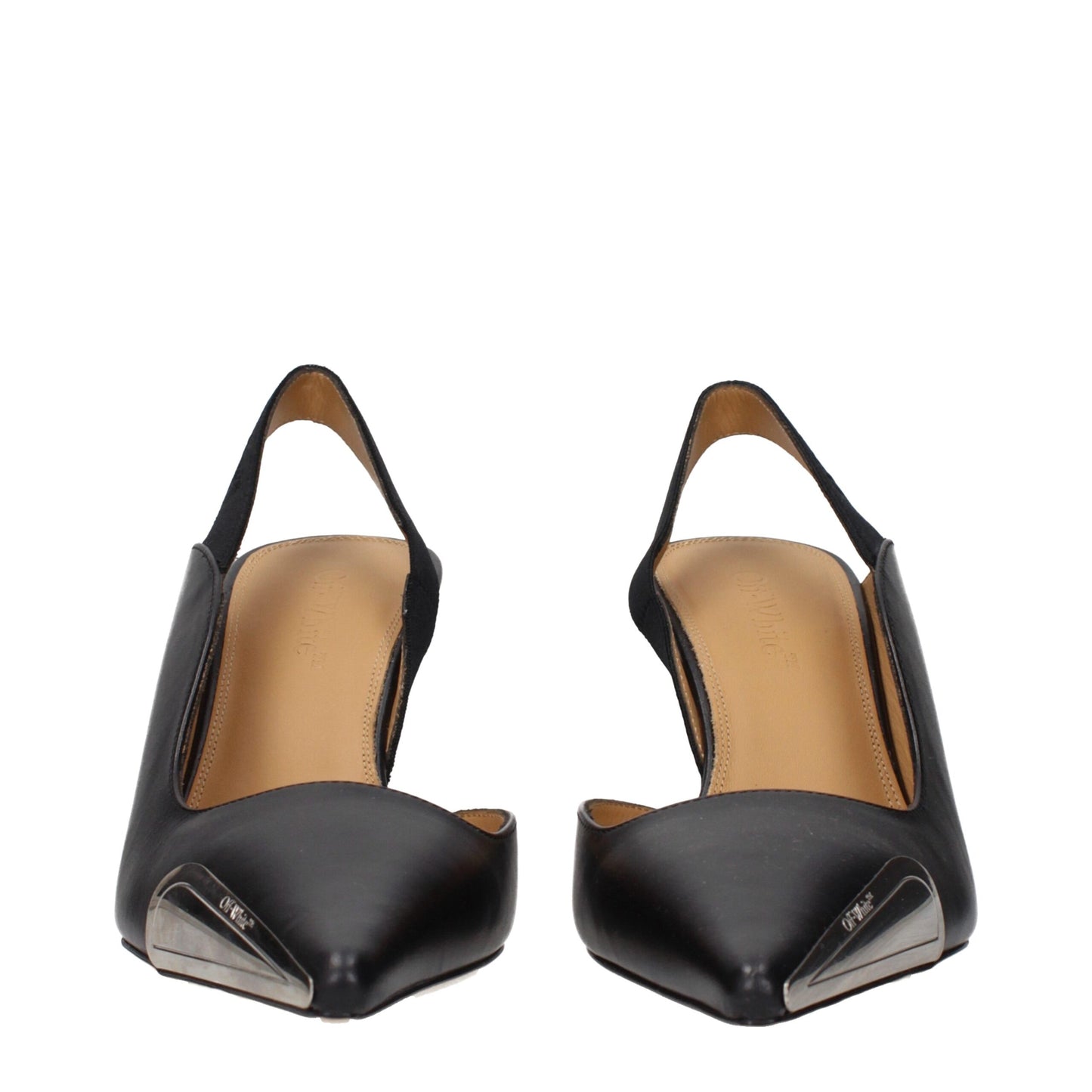 Off-White Black Leather High Heel Pumps Curated Luxury Accessories by Orvyn