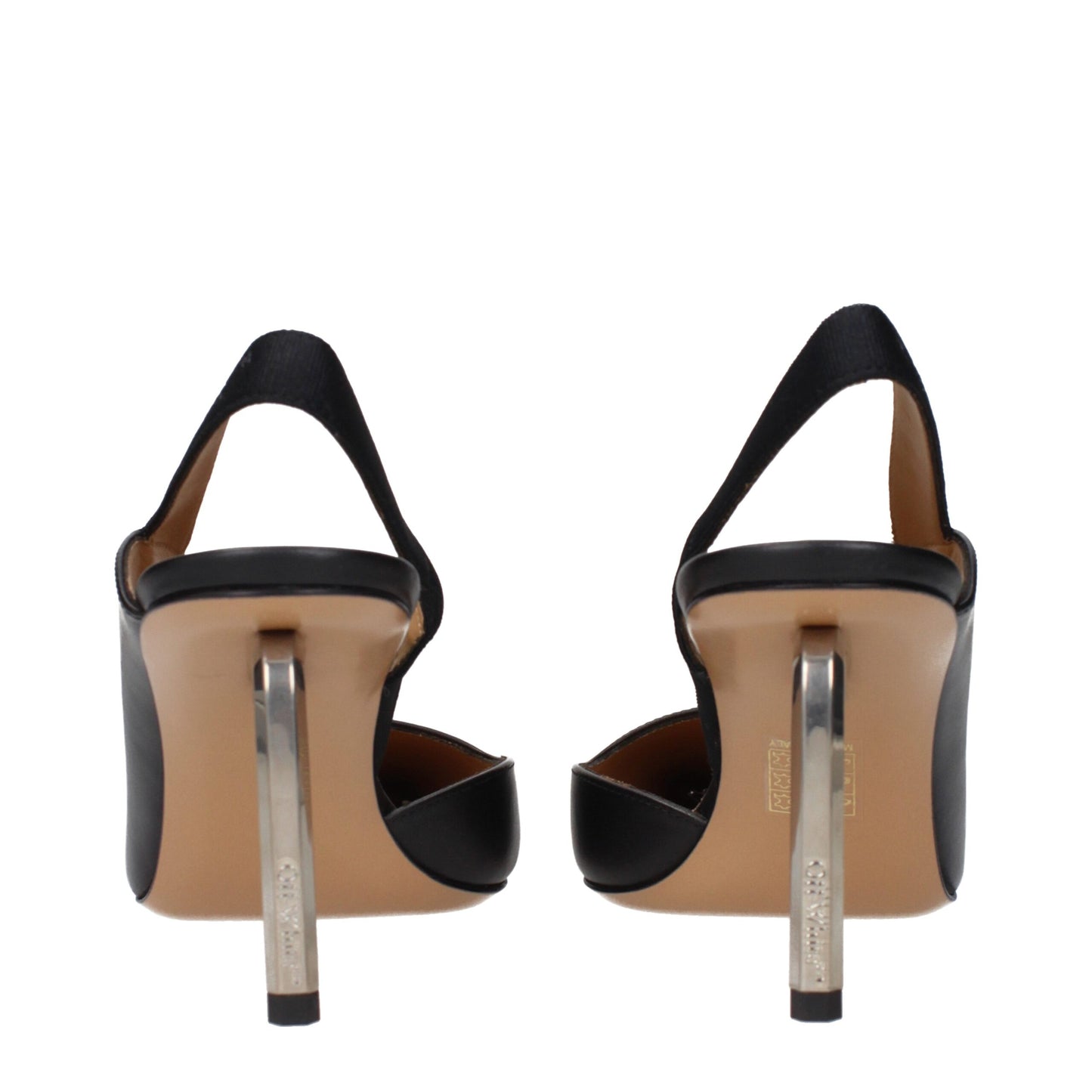 Off-White Black Leather High Heel Pumps Curated Luxury Accessories by Orvyn