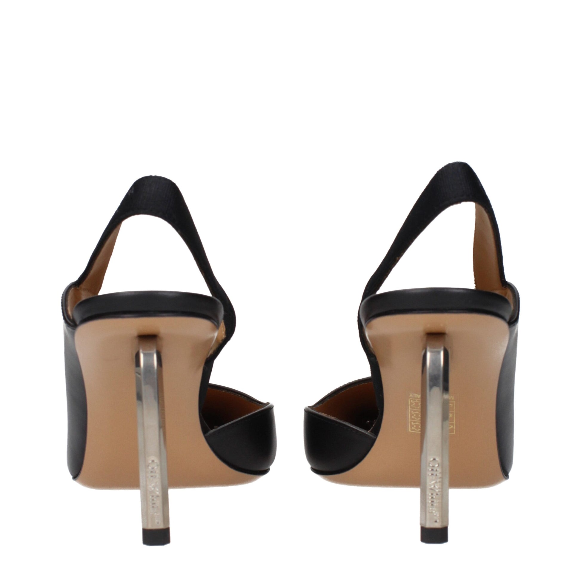 Off-White Black Leather High Heel Pumps Curated Luxury Accessories by Orvyn
