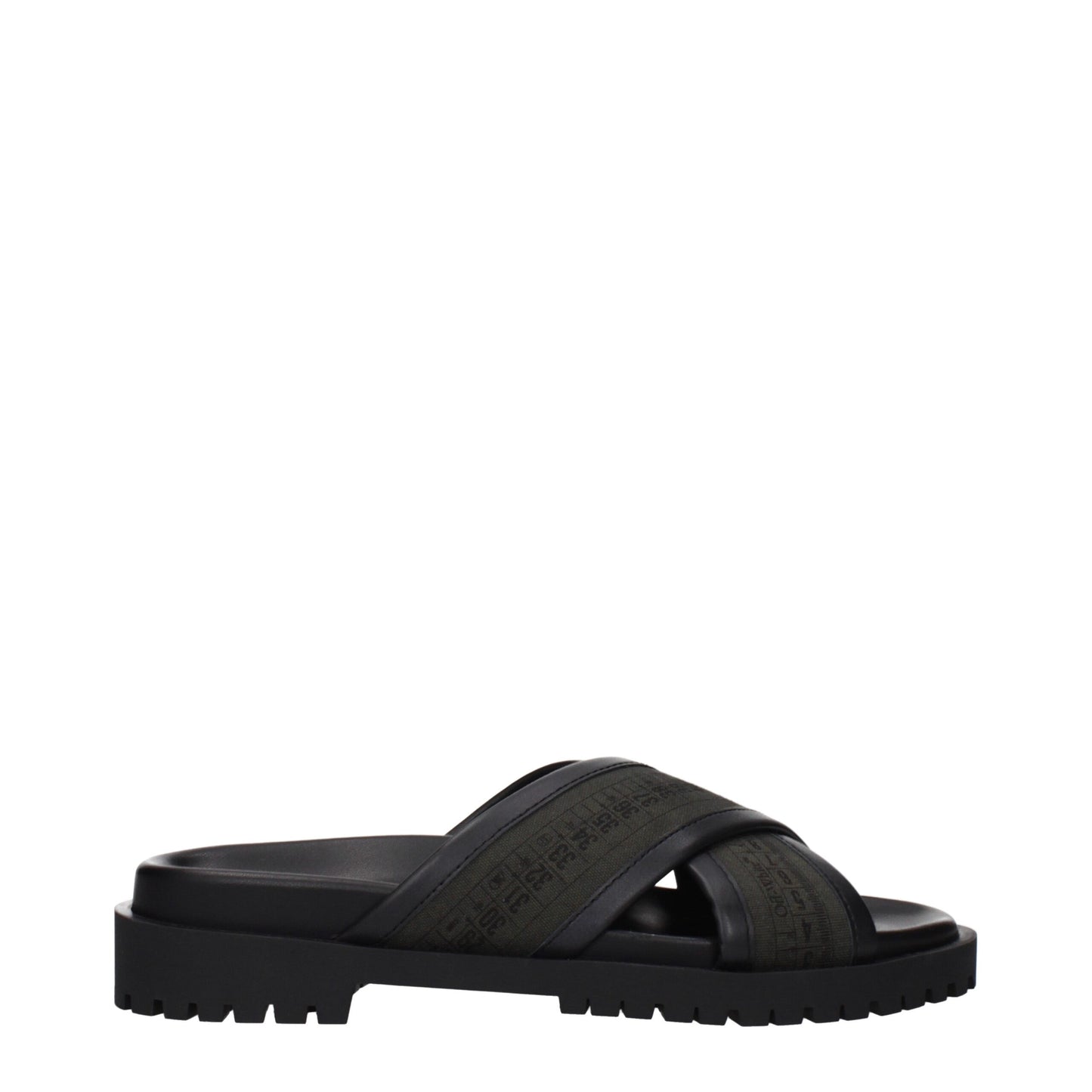 Off-White Green Fabric Flat Sandals Curated Luxury Accessories by Orvyn