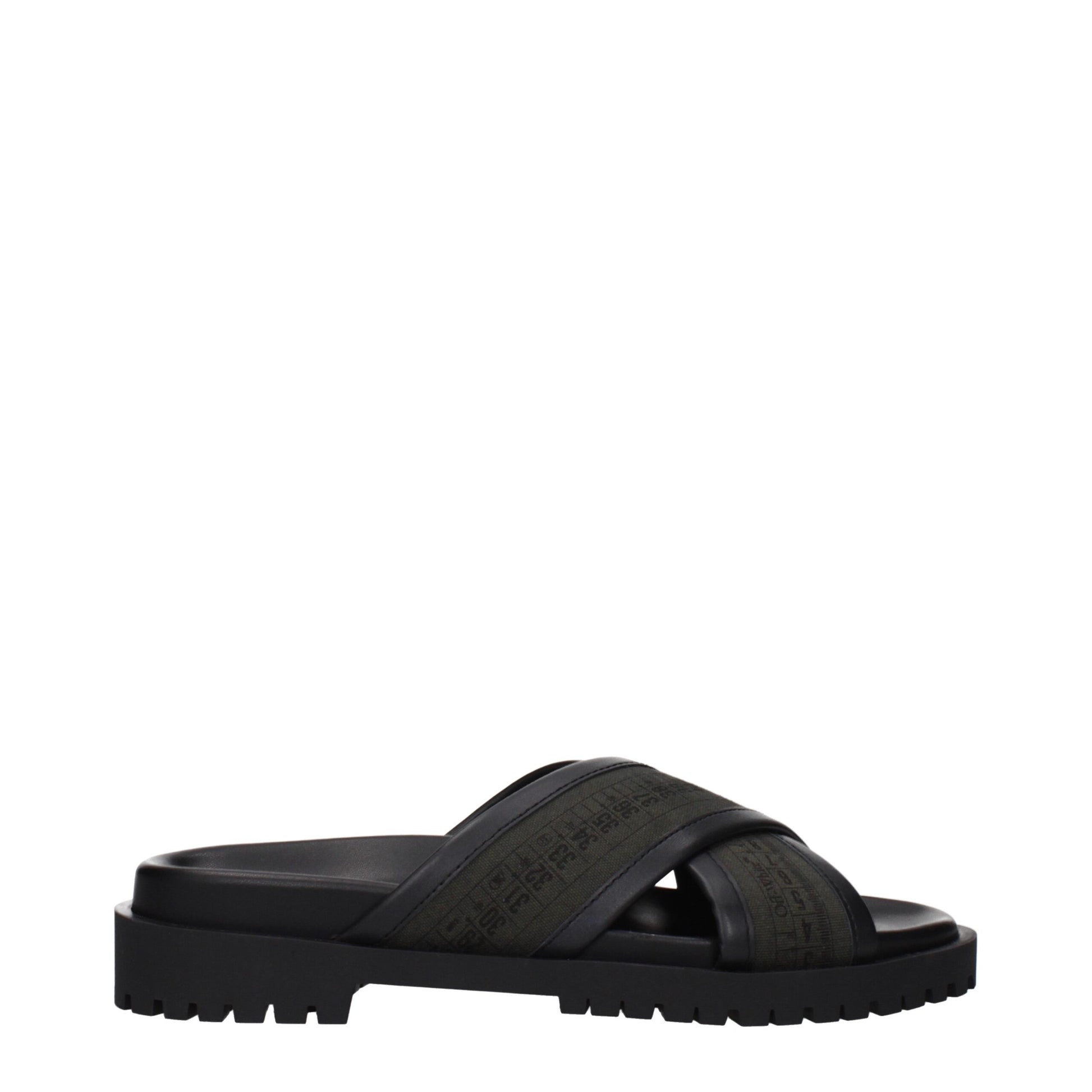 Off-White Green Fabric Flat Sandals Curated Luxury Accessories by Orvyn