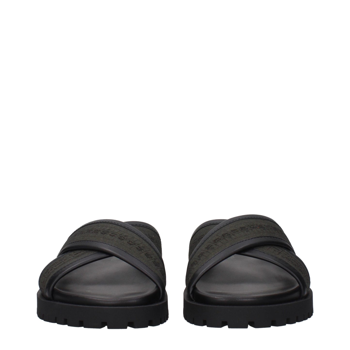 Off-White Green Fabric Flat Sandals Curated Luxury Accessories by Orvyn