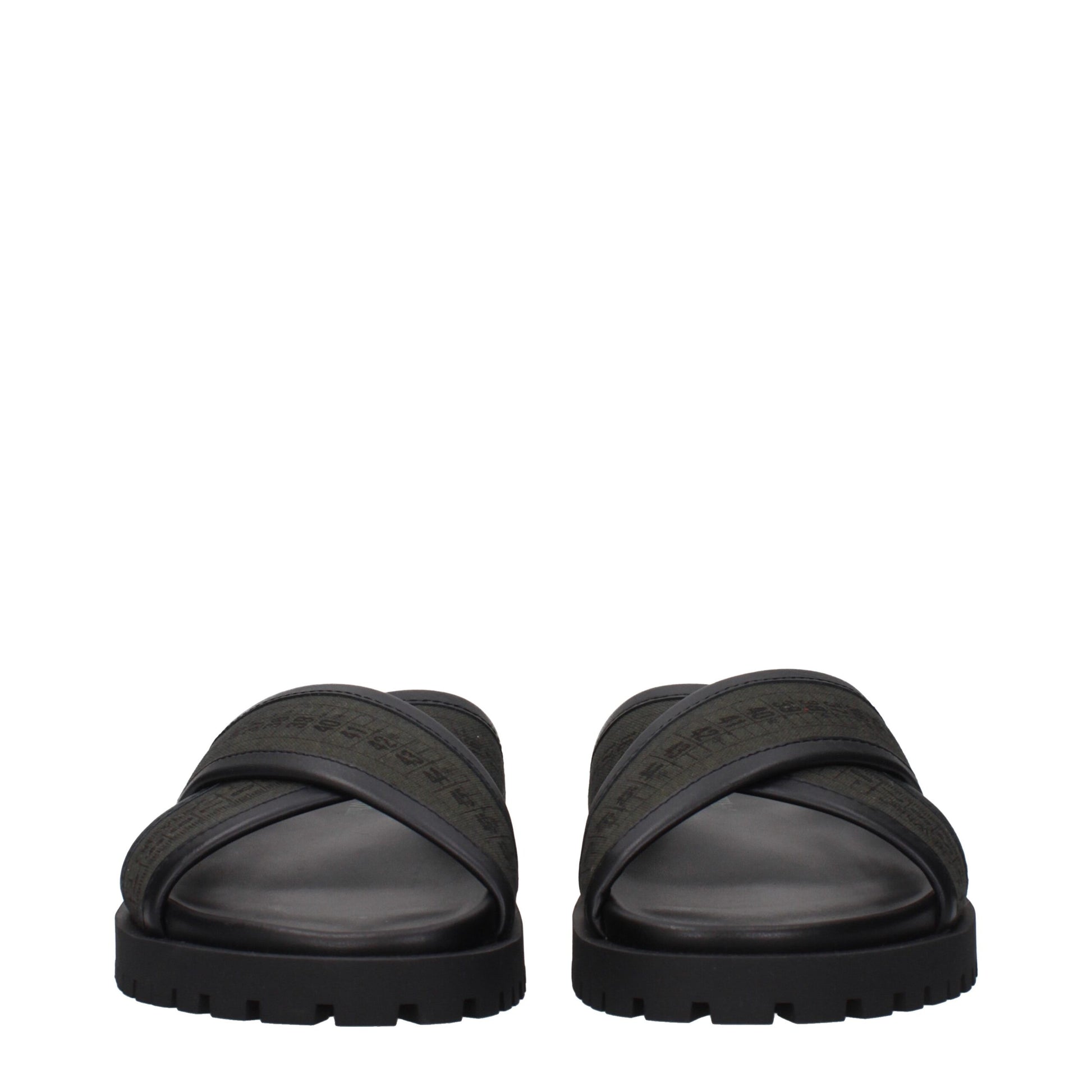 Off-White Green Fabric Flat Sandals Curated Luxury Accessories by Orvyn