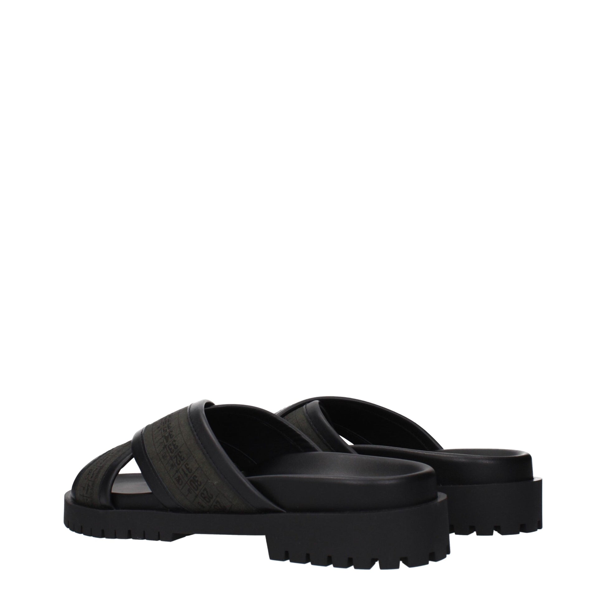 Off-White Green Fabric Flat Sandals Curated Luxury Accessories by Orvyn