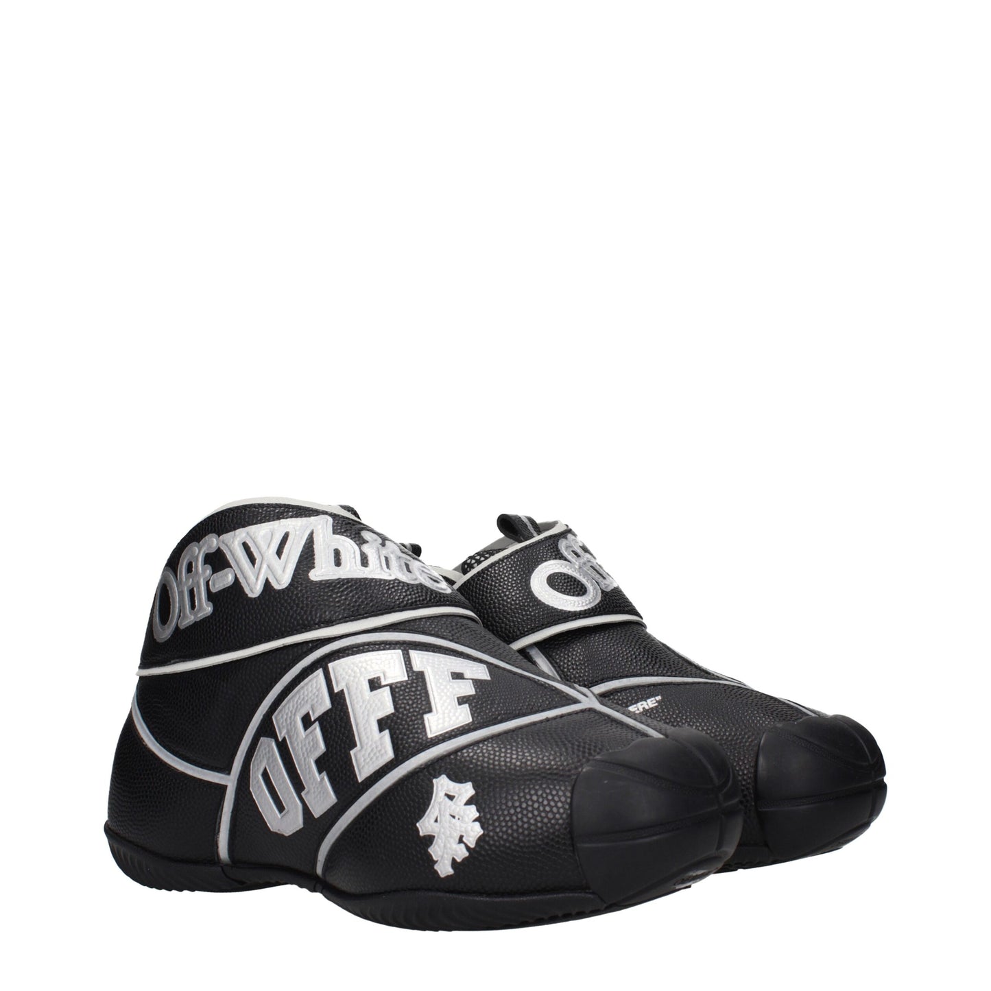 Off-White Black Leather High Top Sneakers Curated Luxury Accessories by Orvyn