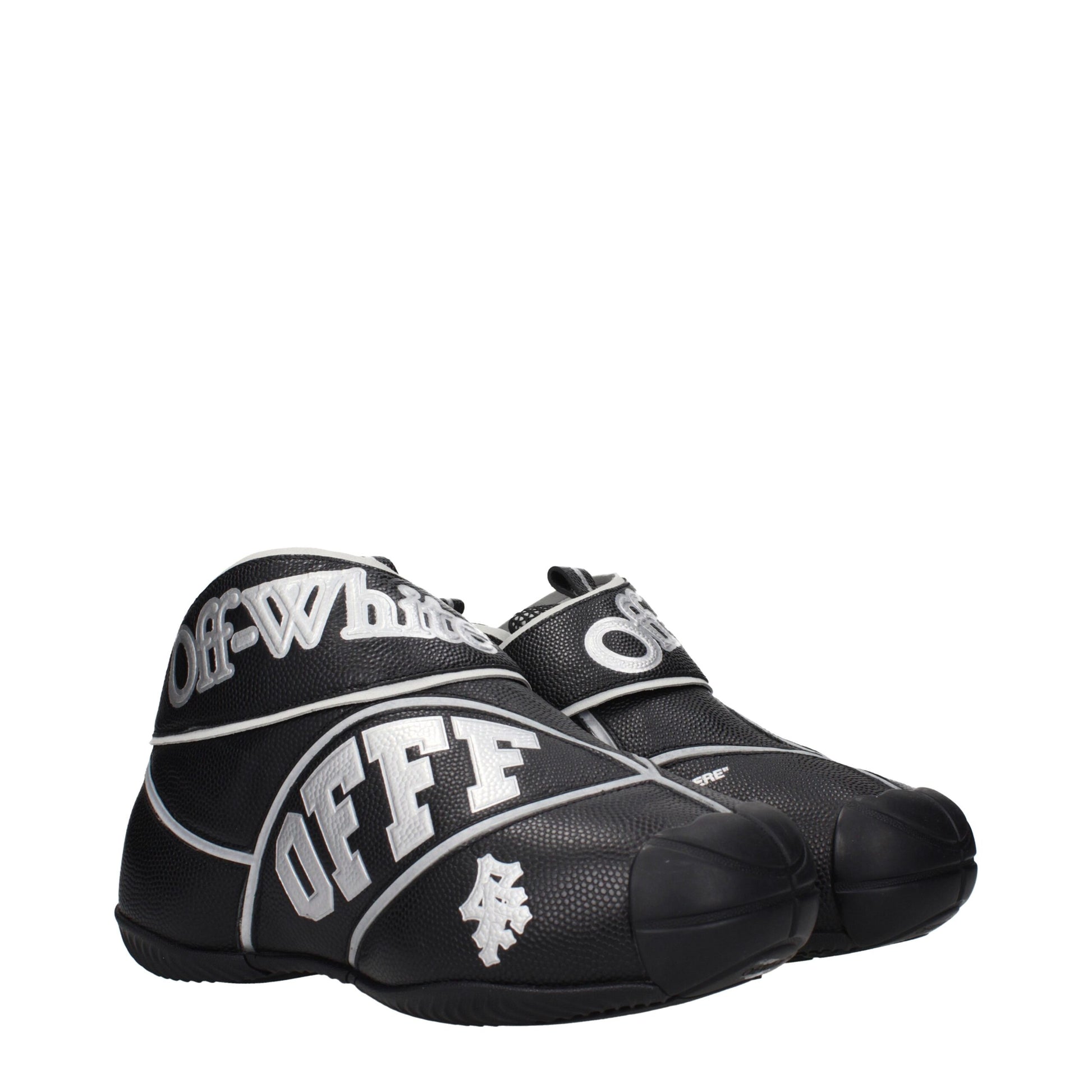 Off-White Black Leather High Top Sneakers Curated Luxury Accessories by Orvyn