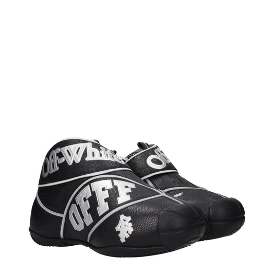 Off-White Black Leather High Top Sneakers Curated Luxury Accessories by Orvyn
