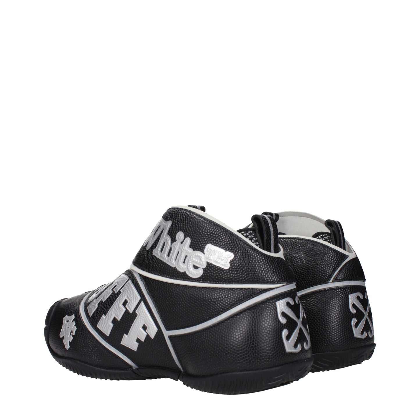 Off-White Black Leather High Top Sneakers Curated Luxury Accessories by Orvyn