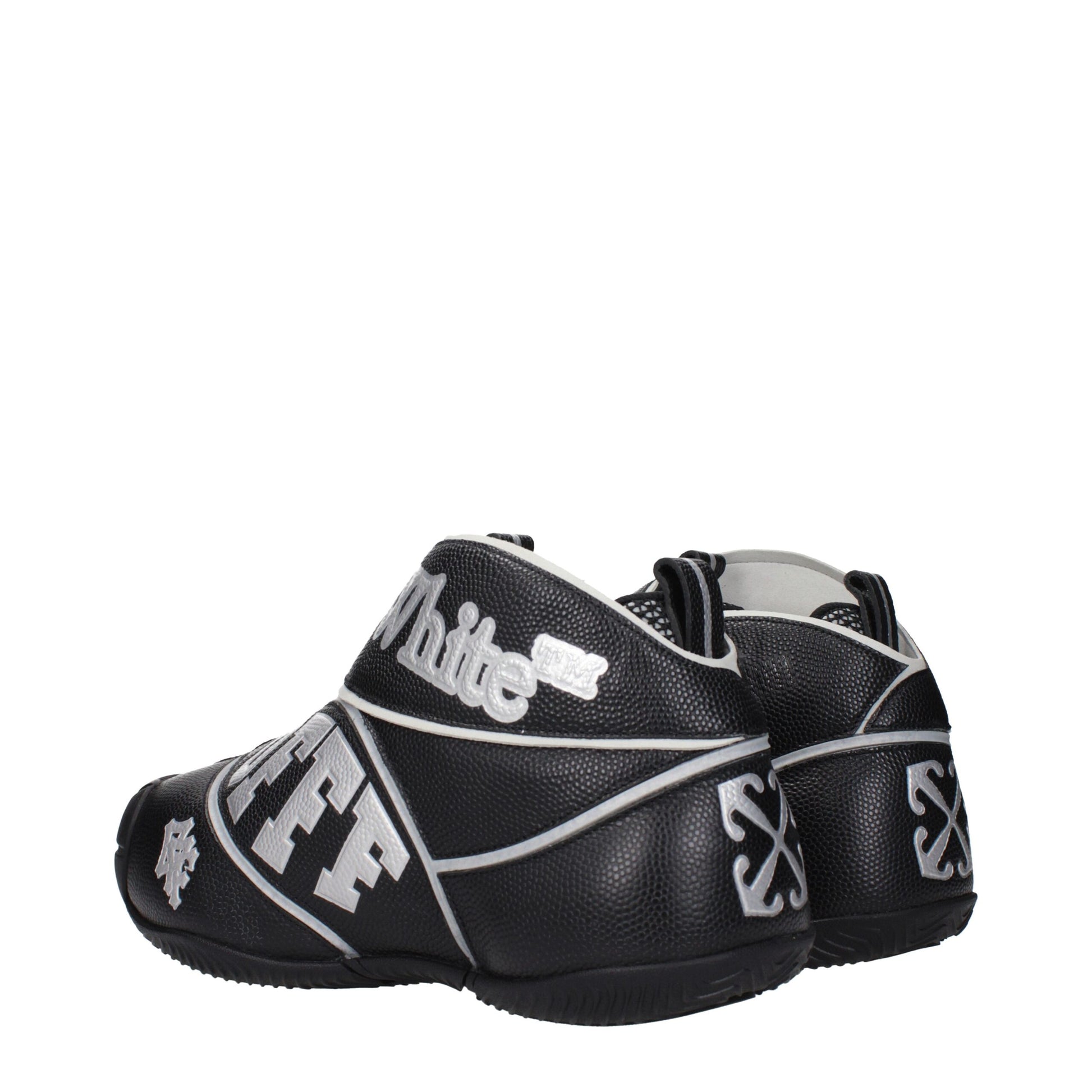 Off-White Black Leather High Top Sneakers Curated Luxury Accessories by Orvyn