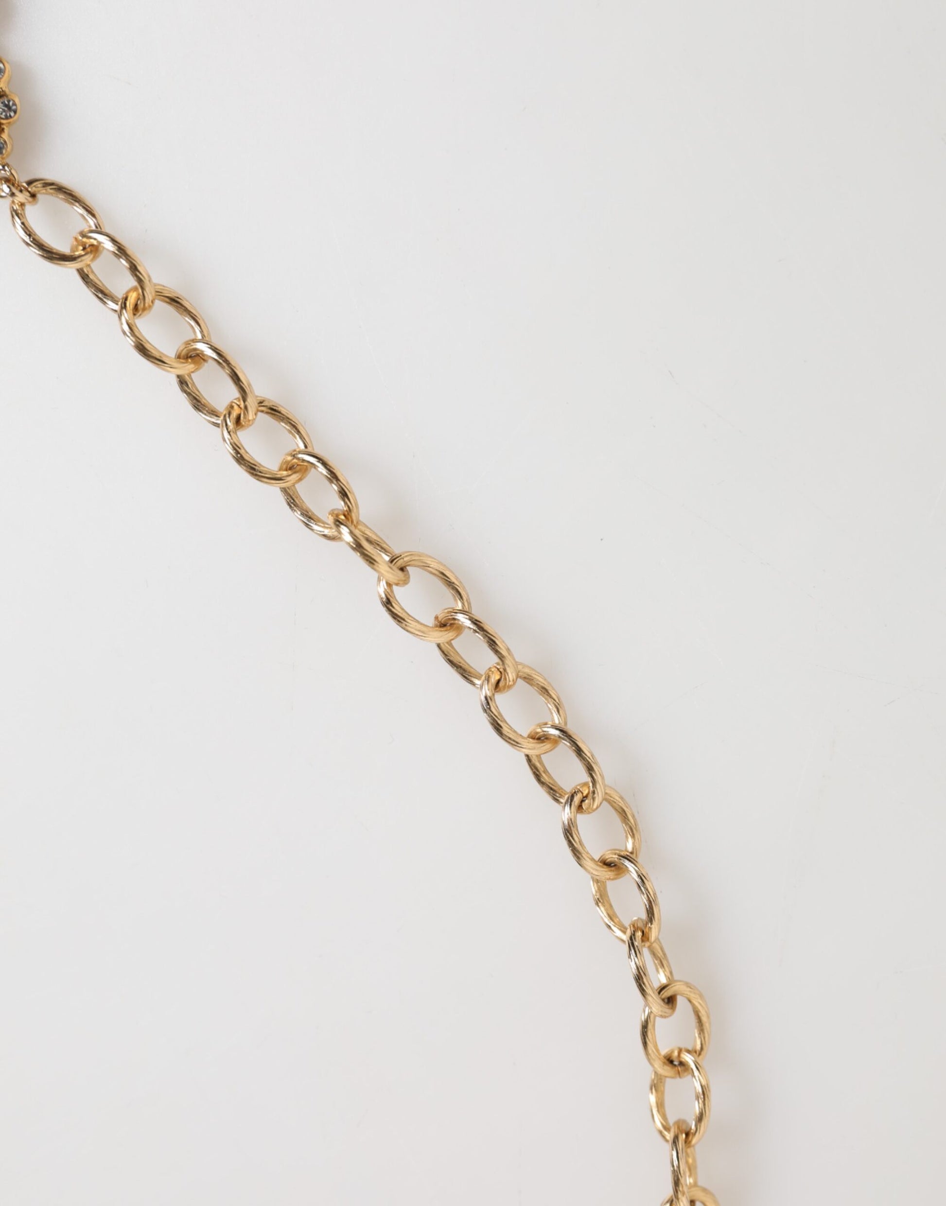 Dolce & Gabbana Gold Crystal Clock Pendant Statement Jewelry Necklace Curated Luxury Accessories by Orvyn