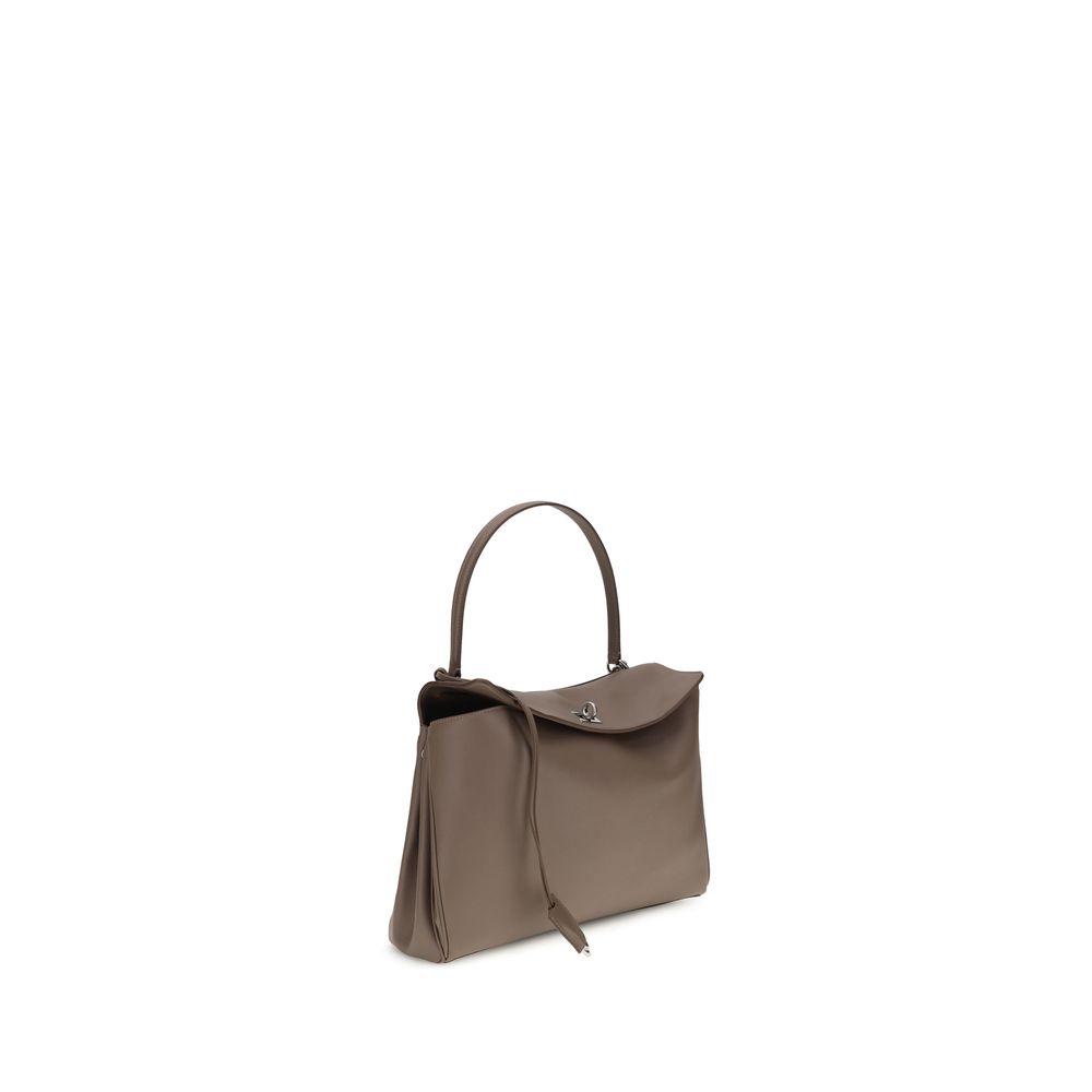 Balenciaga Gray Calf Leather Bos Taurus Shoulder Bag Curated Luxury Accessories by Orvyn