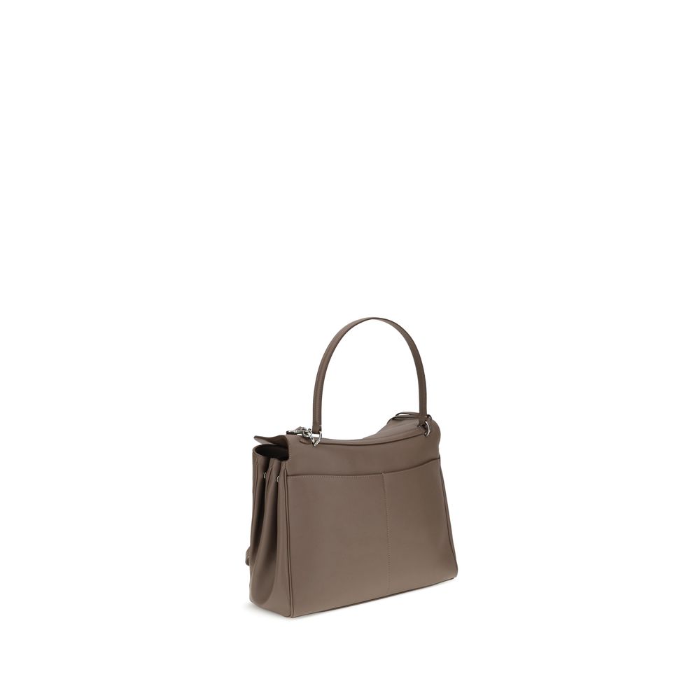 Balenciaga Gray Calf Leather Bos Taurus Shoulder Bag Curated Luxury Accessories by Orvyn
