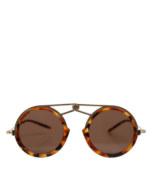 Dolce & Gabbana Gold Havana Frame DG Fatto A Mano Eyewea Sunglasses Curated Luxury Accessories by Orvyn