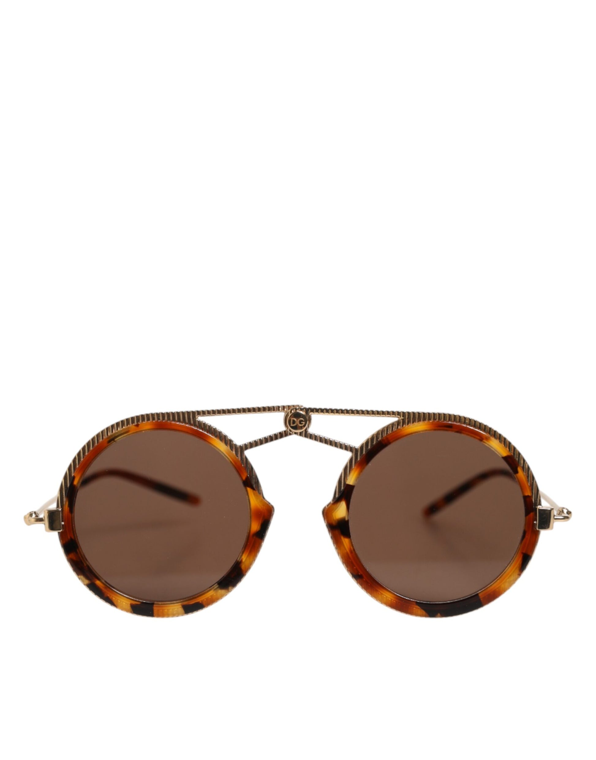 Dolce & Gabbana Gold Havana Frame DG Fatto A Mano Eyewea Sunglasses Curated Luxury Accessories by Orvyn