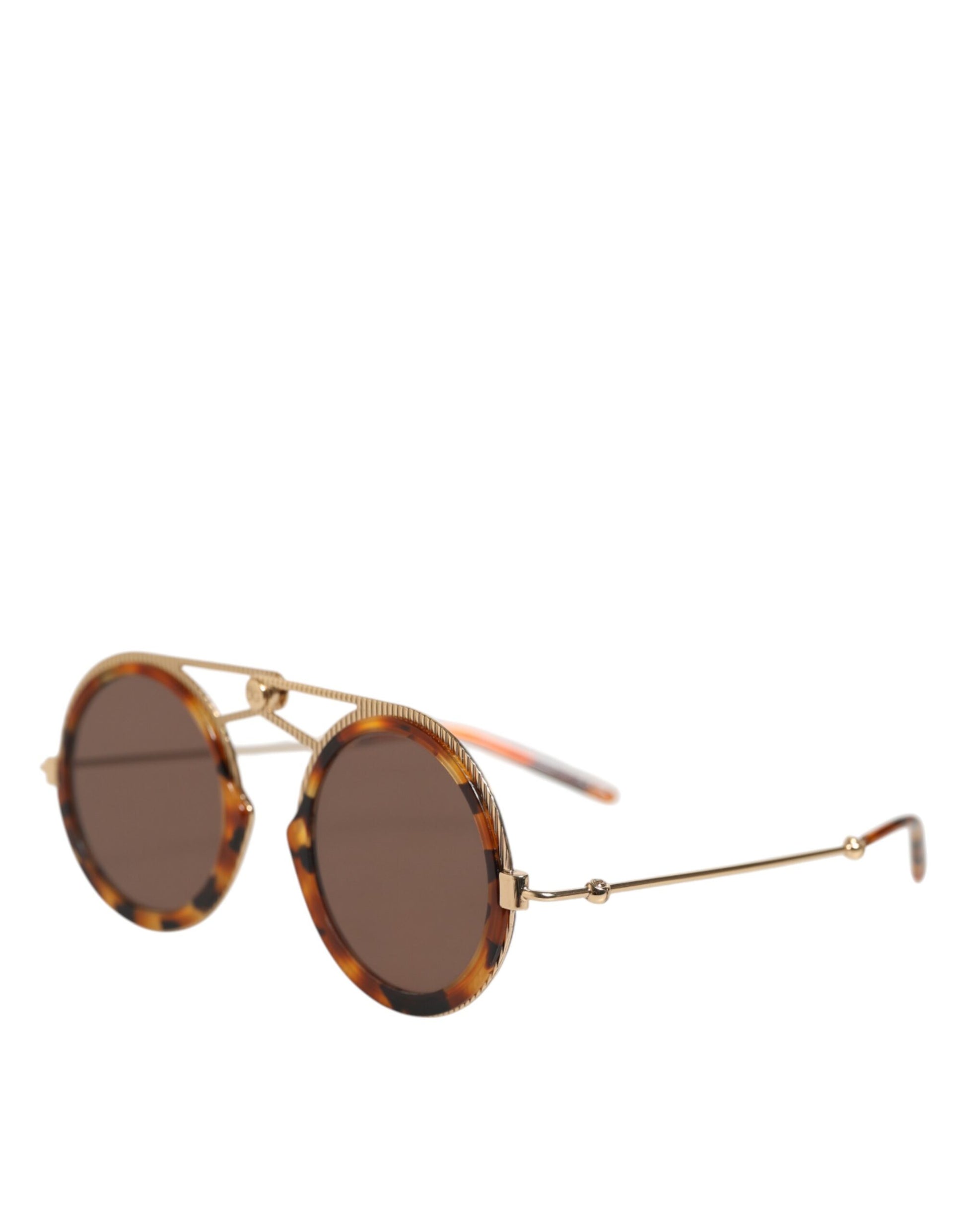Dolce & Gabbana Gold Havana Frame DG Fatto A Mano Eyewea Sunglasses Curated Luxury Accessories by Orvyn