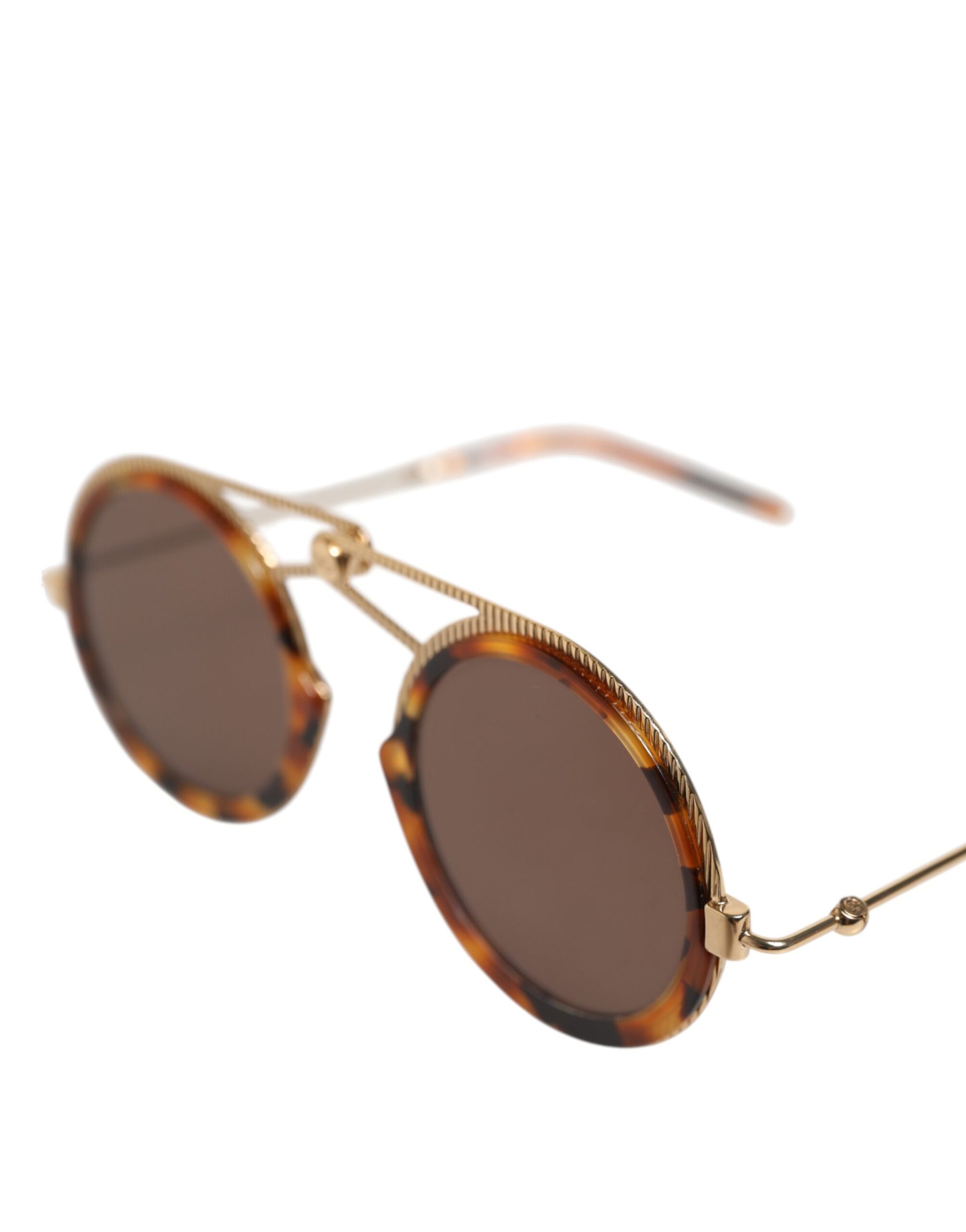 Dolce & Gabbana Gold Havana Frame DG Fatto A Mano Eyewea Sunglasses Curated Luxury Accessories by Orvyn