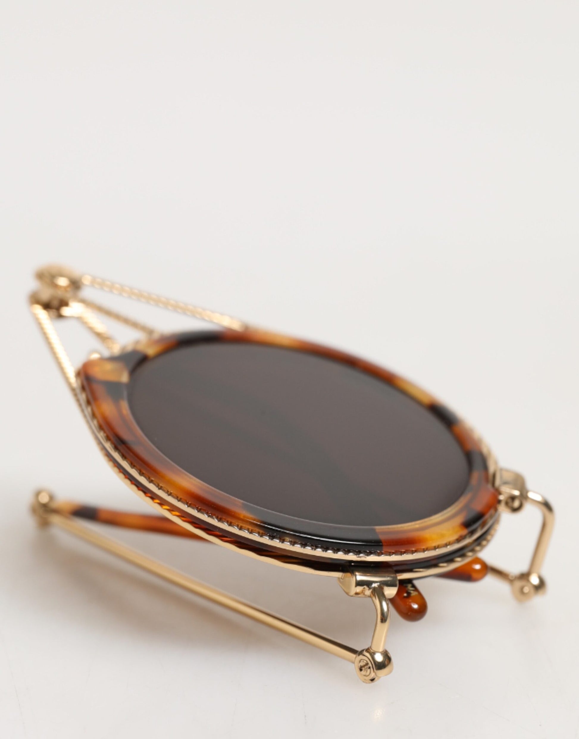 Dolce & Gabbana Gold Havana Frame DG Fatto A Mano Eyewea Sunglasses Curated Luxury Accessories by Orvyn