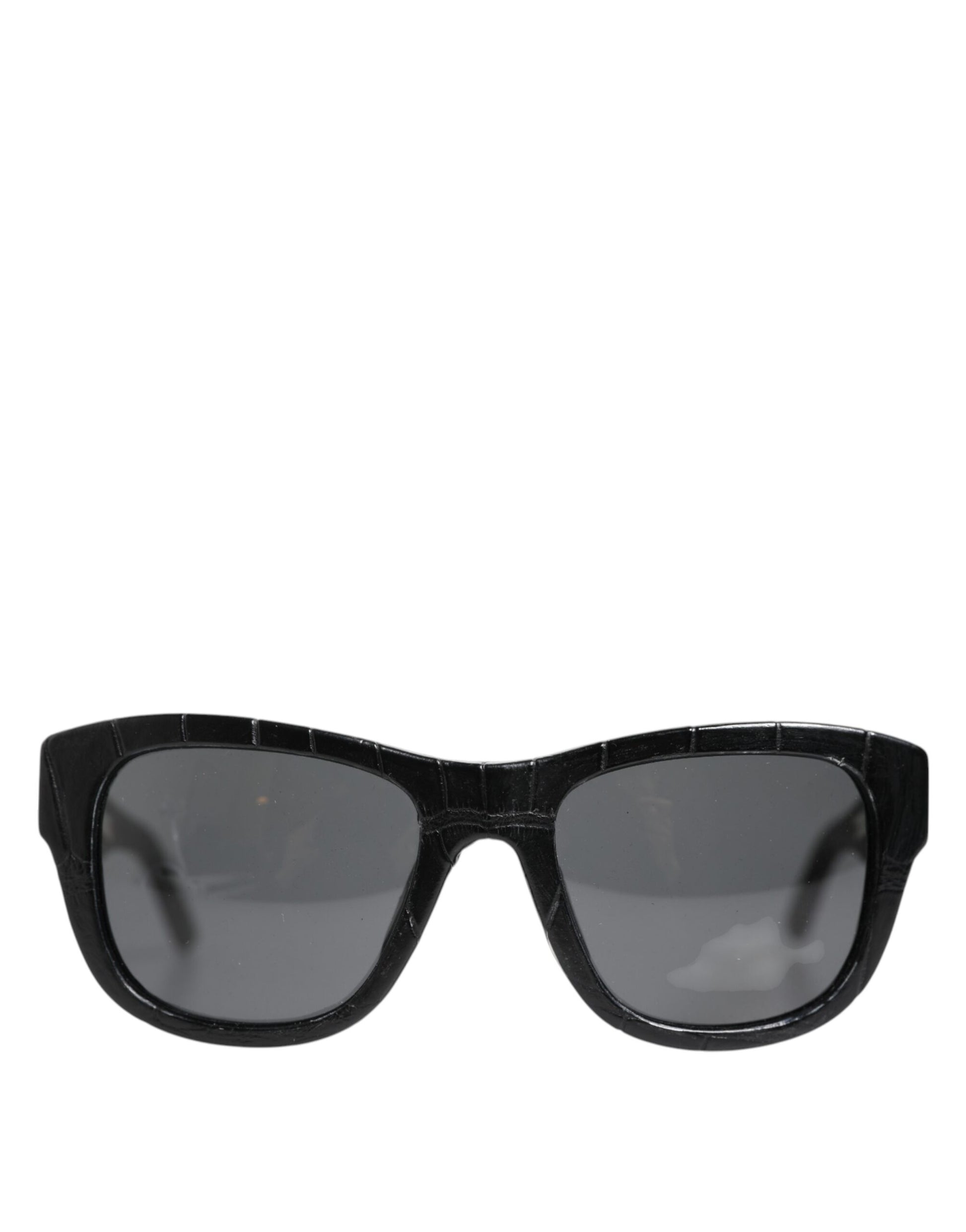 Dolce & Gabbana DG4177 Black Leather Frame Tinted Lens Sunglasses Curated Luxury Accessories by Orvyn