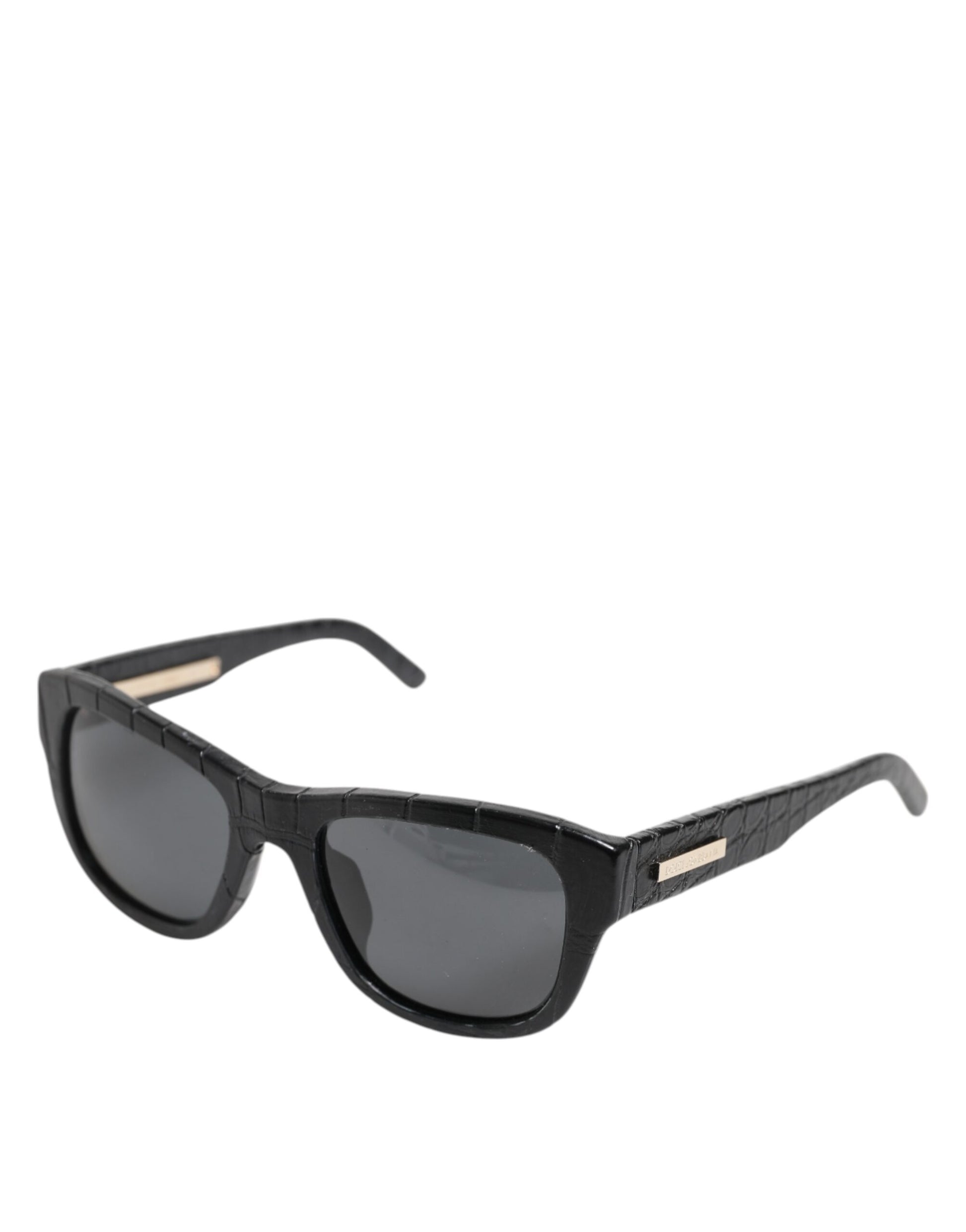 Dolce & Gabbana DG4177 Black Leather Frame Tinted Lens Sunglasses Curated Luxury Accessories by Orvyn