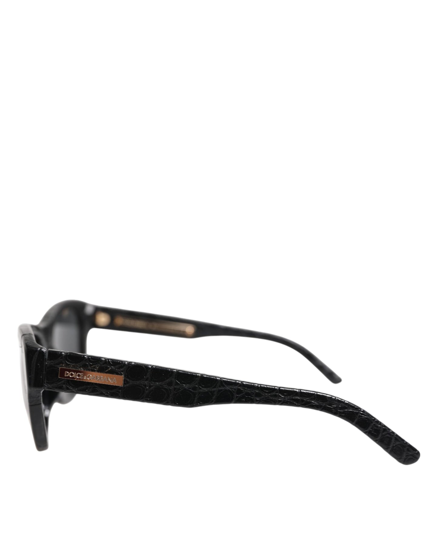 Dolce & Gabbana DG4177 Black Leather Frame Tinted Lens Sunglasses Curated Luxury Accessories by Orvyn