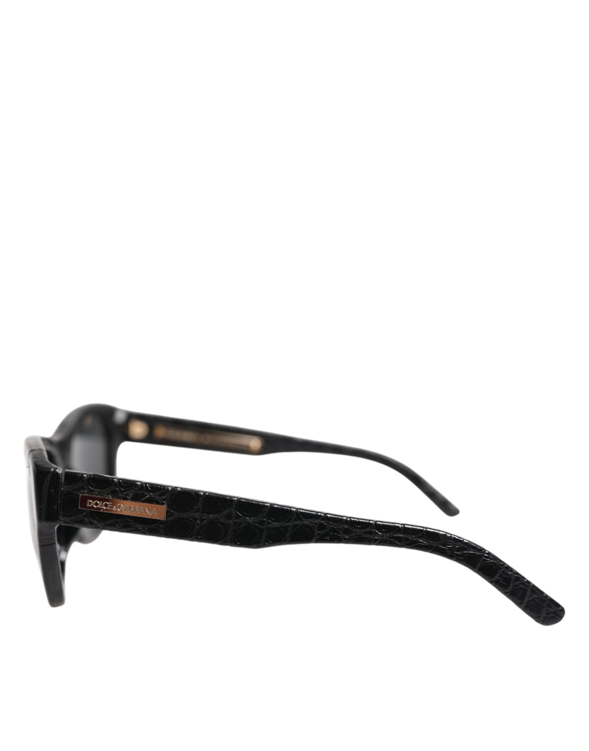 Dolce & Gabbana DG4177 Black Leather Frame Tinted Lens Sunglasses Curated Luxury Accessories by Orvyn
