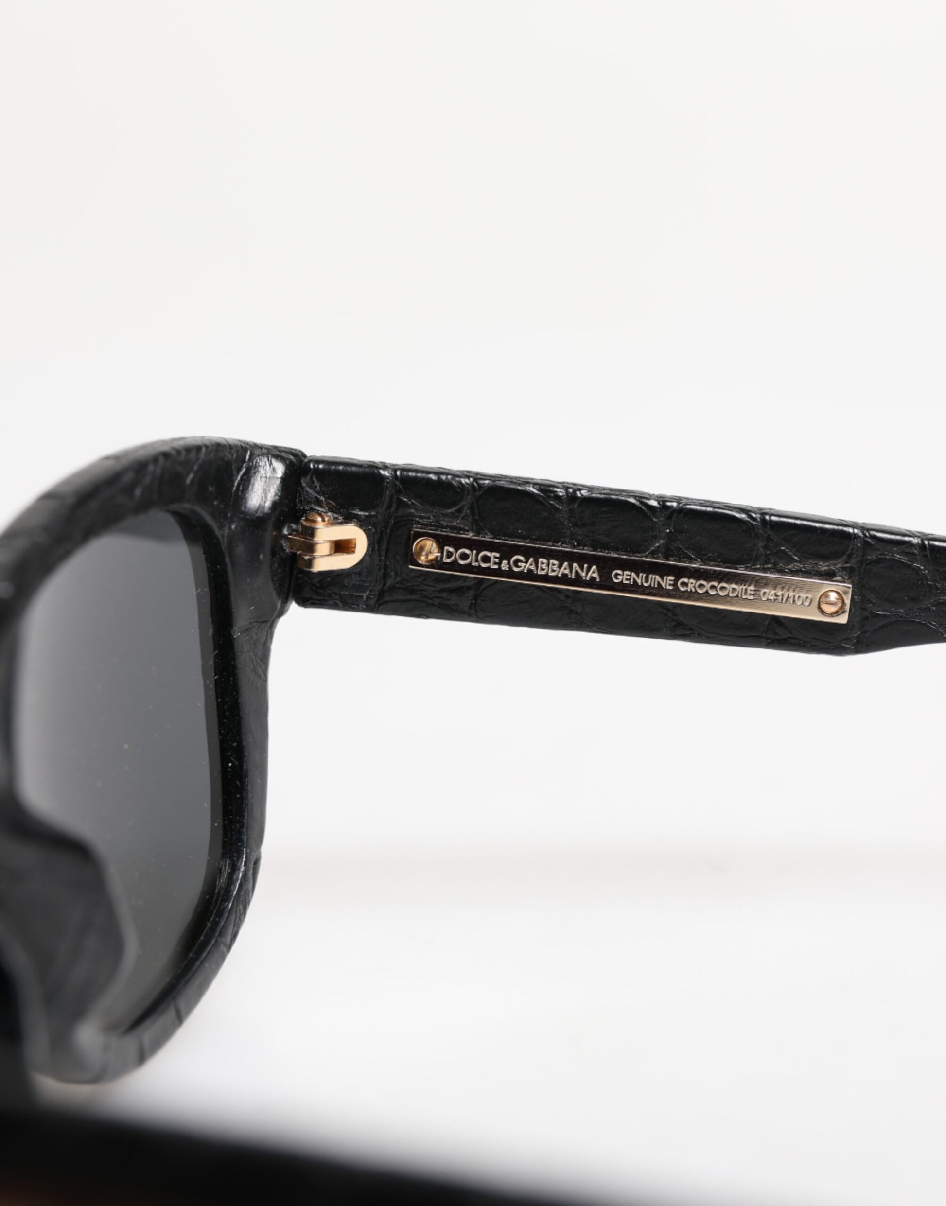 Dolce & Gabbana DG4177 Black Leather Frame Tinted Lens Sunglasses Curated Luxury Accessories by Orvyn