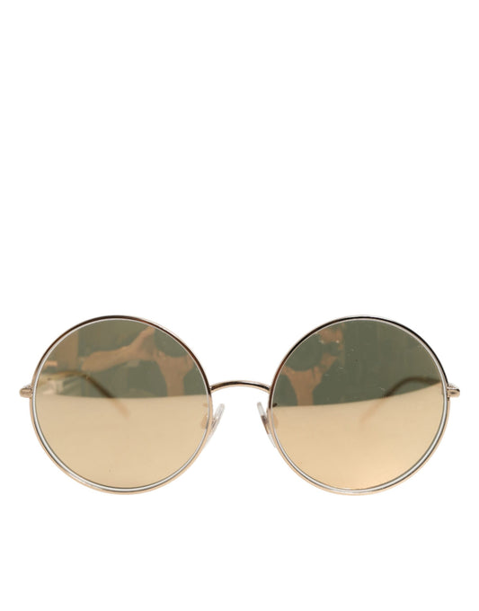 Dolce & Gabbana Gold Metal Round Shades Eyewear Sunglasses Curated Luxury Accessories by Orvyn